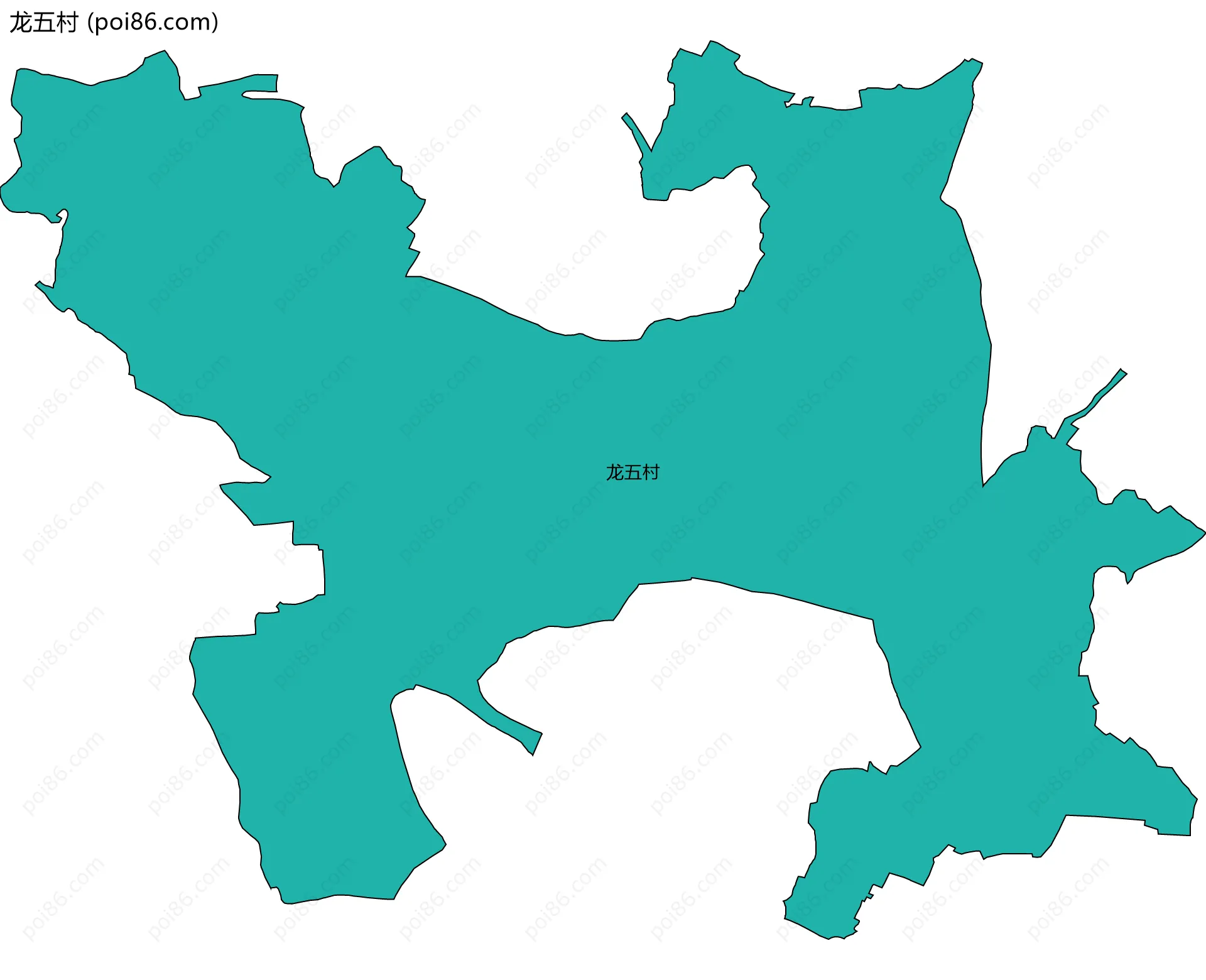 龙五村边界地图