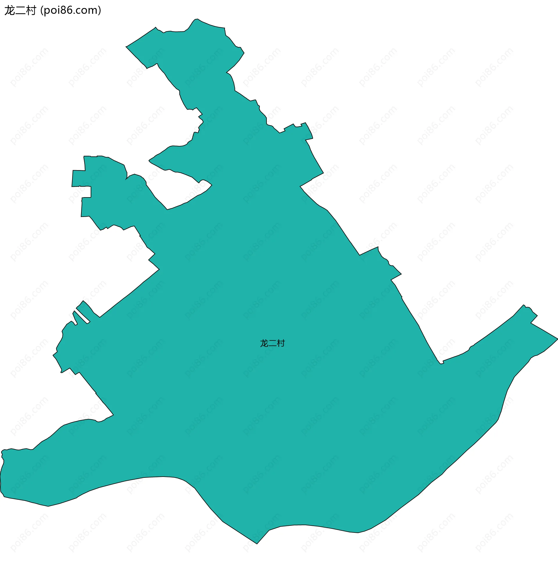 龙二村边界地图