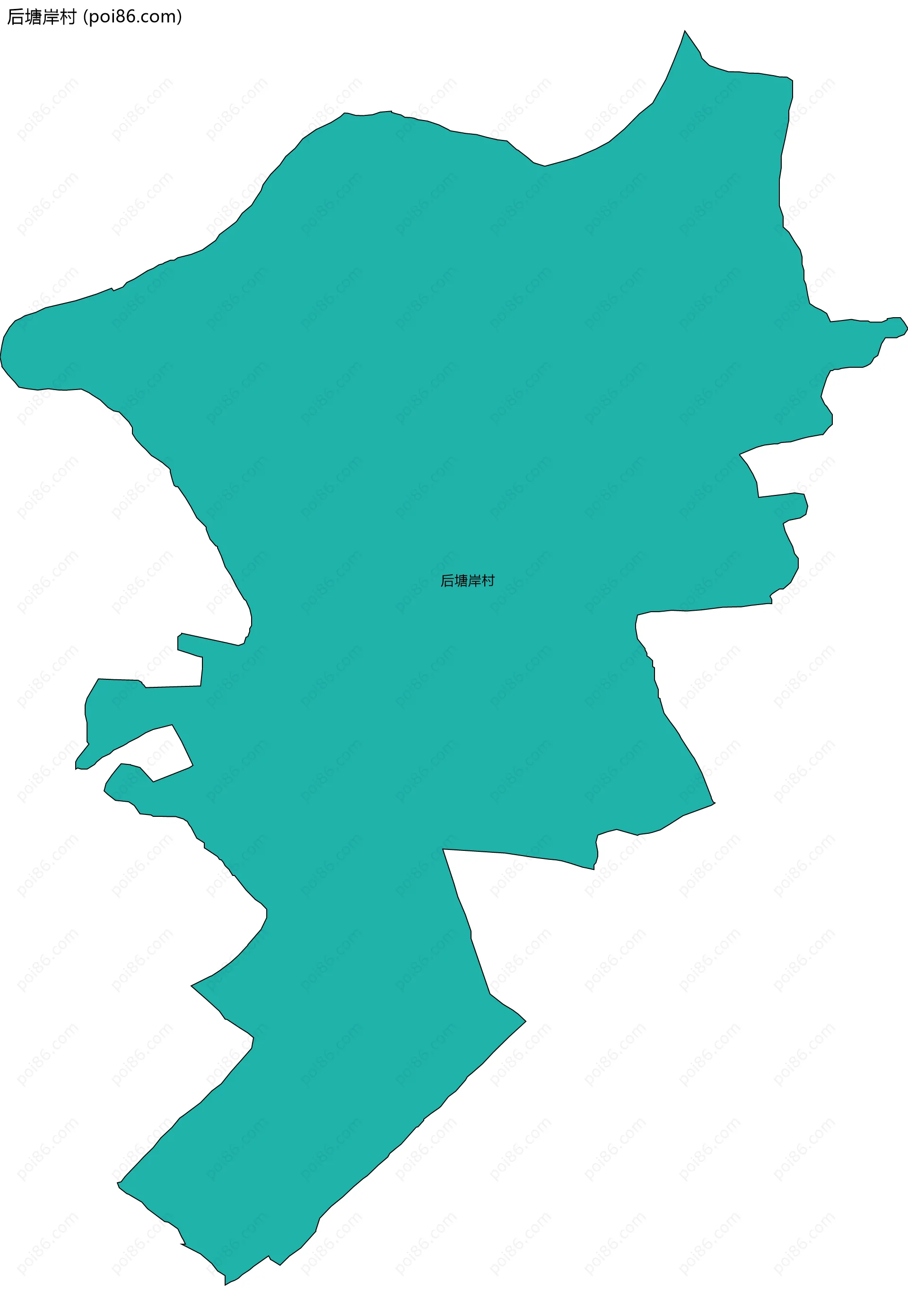 后塘岸村边界地图