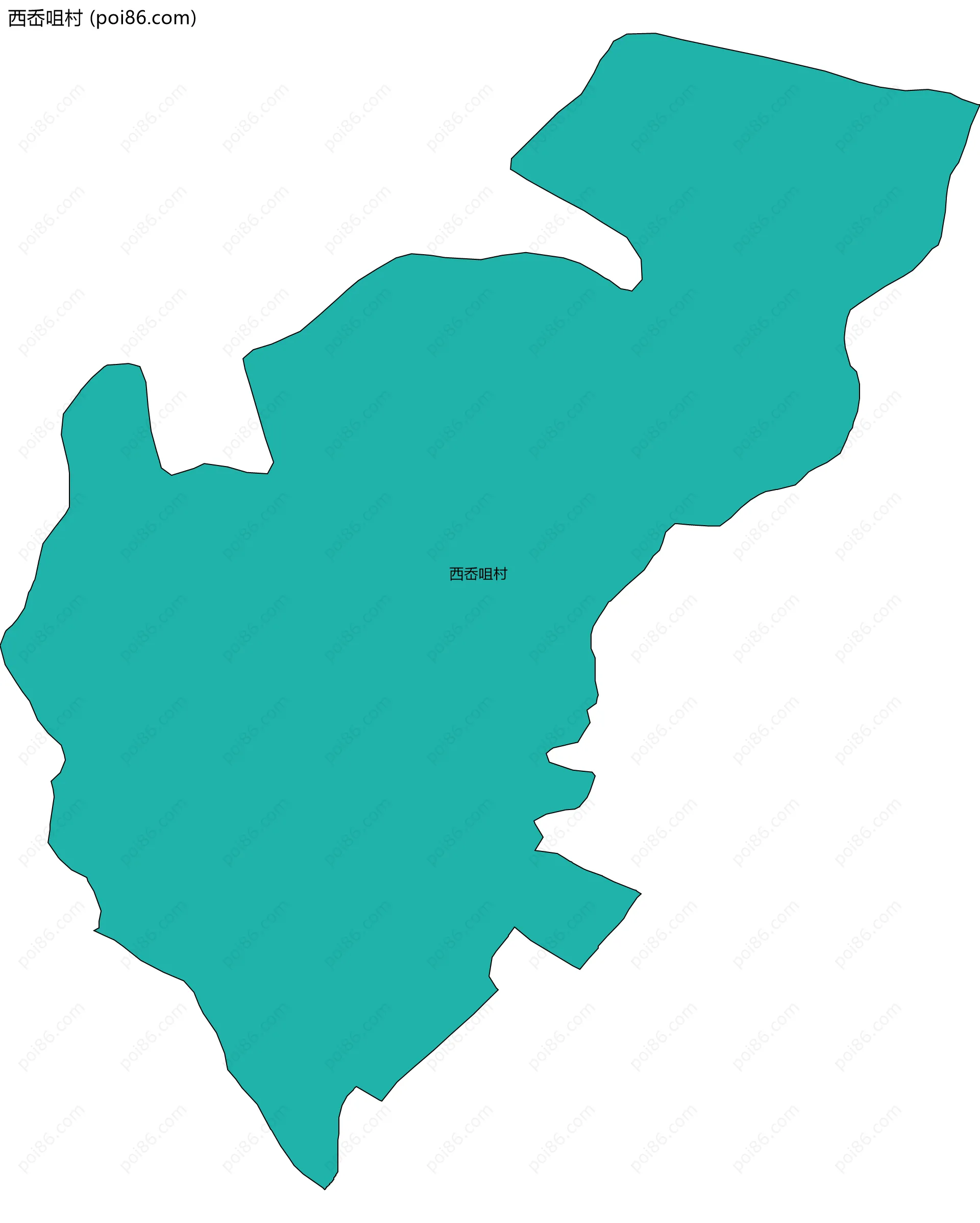 西岙咀村边界地图