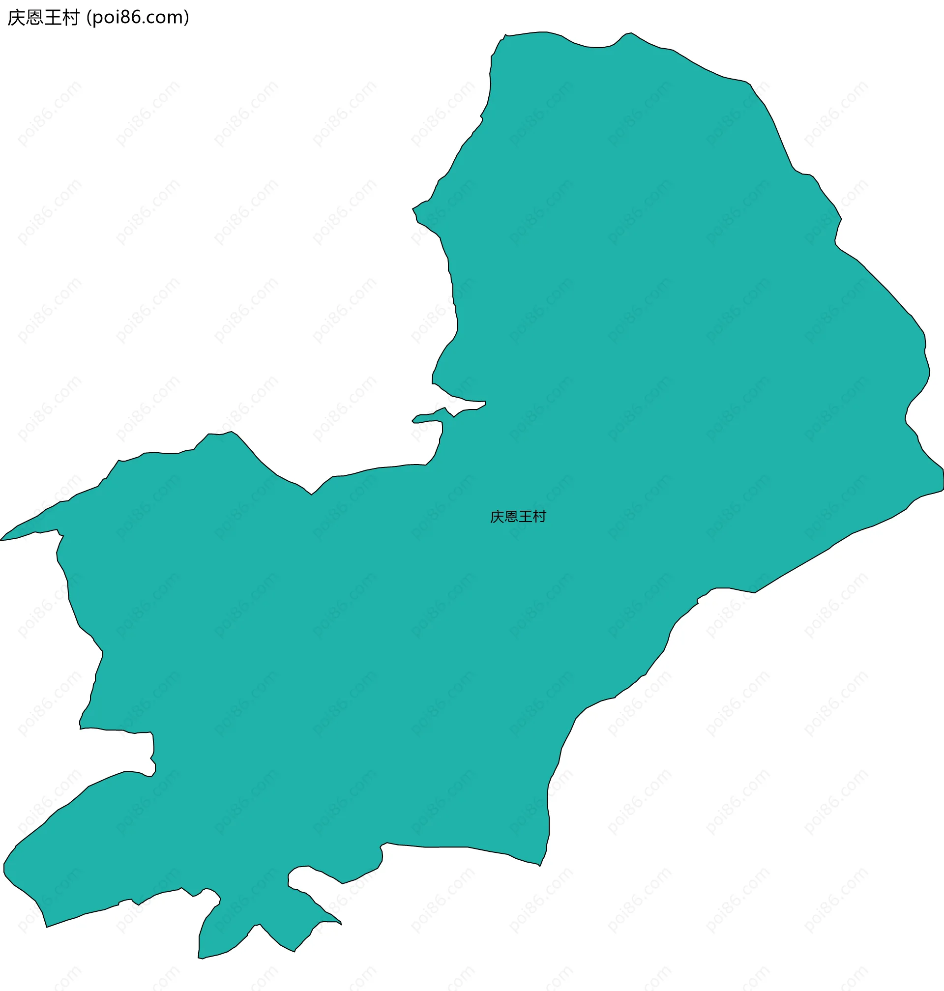 庆恩王村边界地图