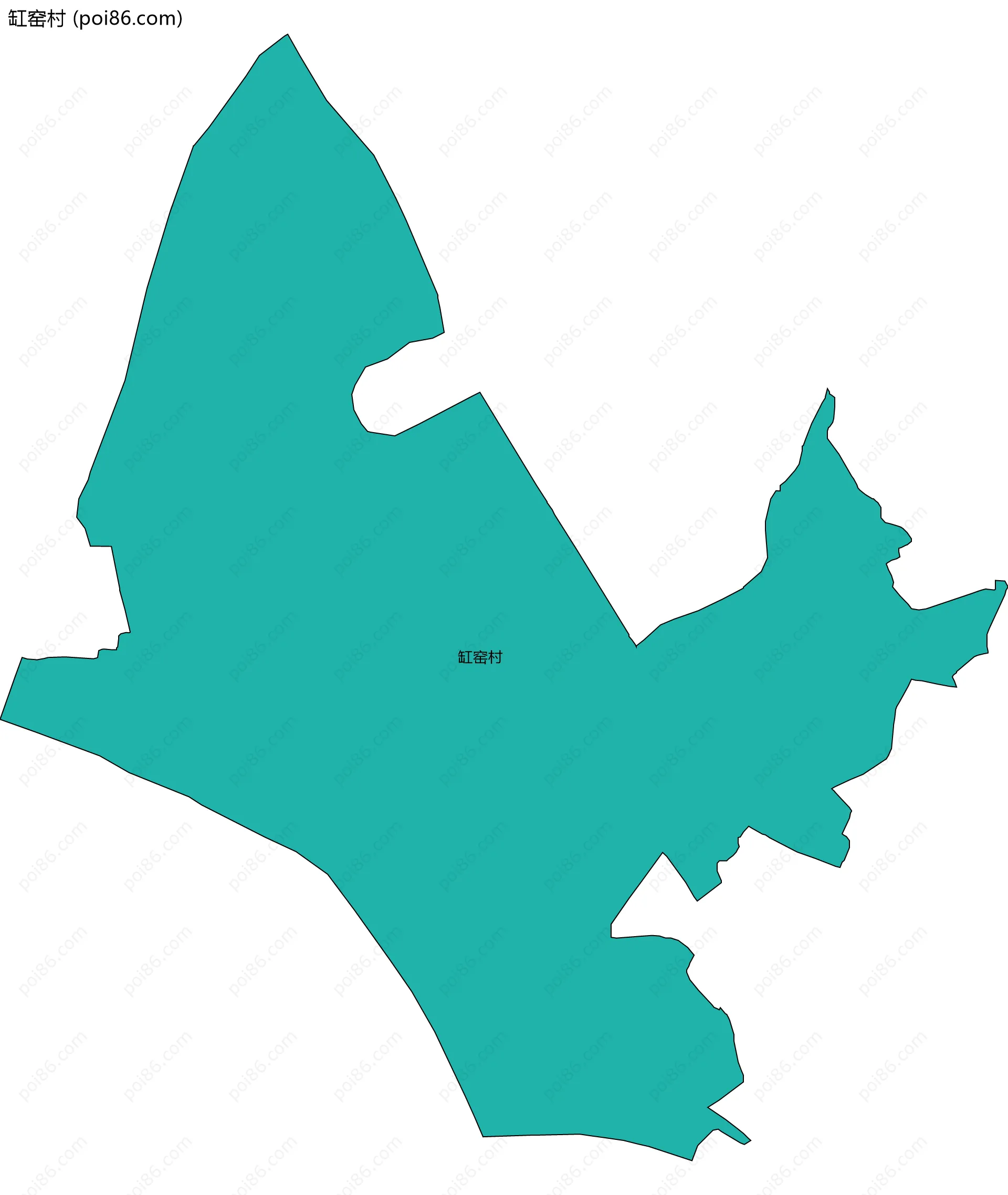 缸窑村边界地图