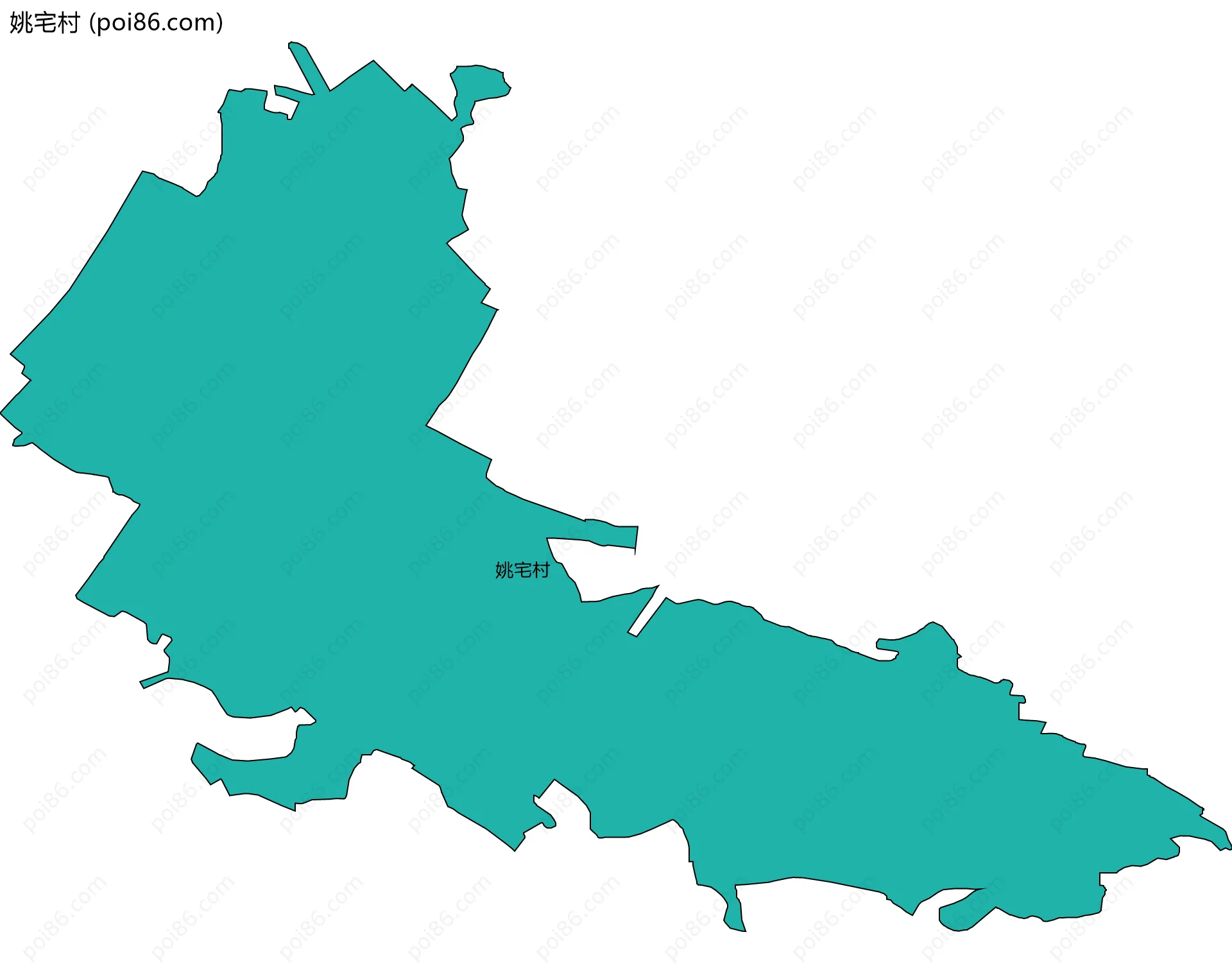 姚宅村边界地图