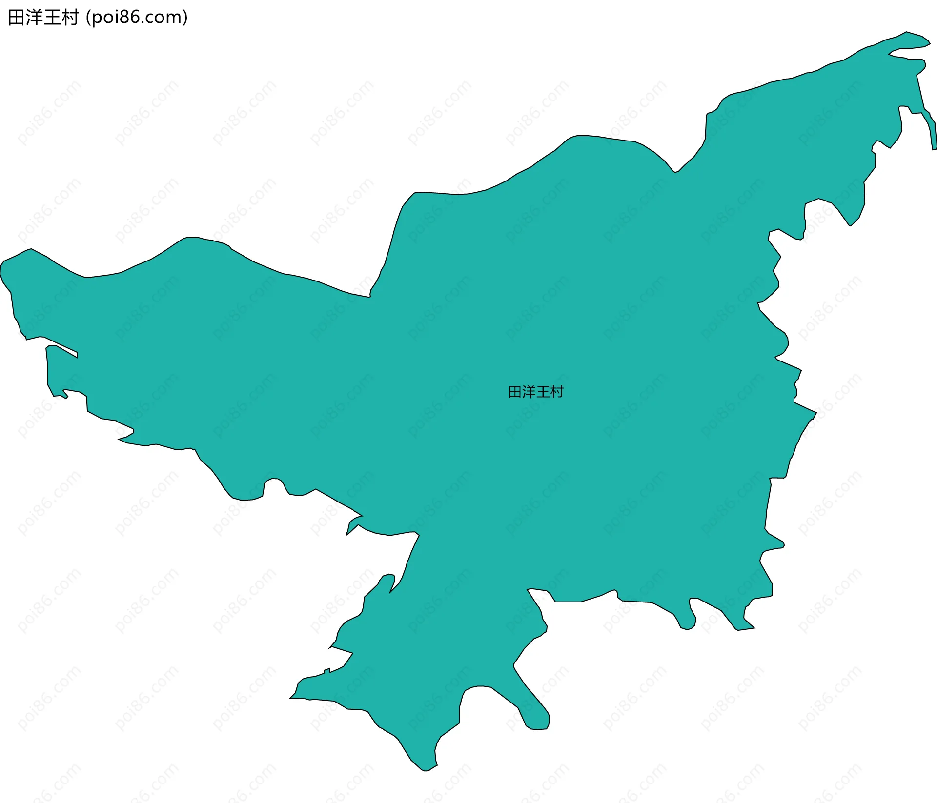 田洋王村边界地图