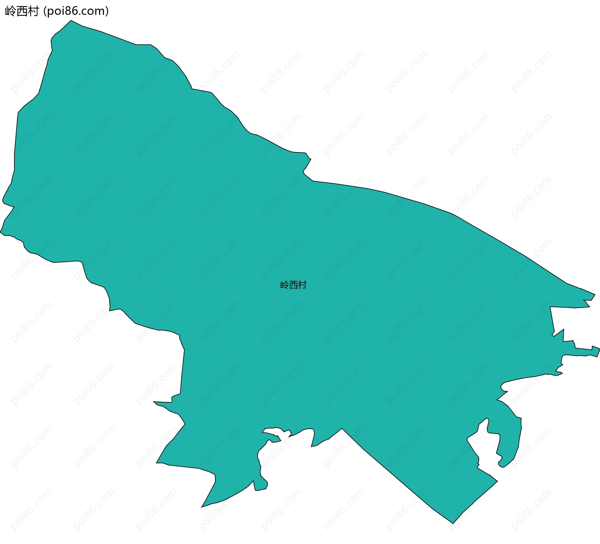 岭西村边界地图