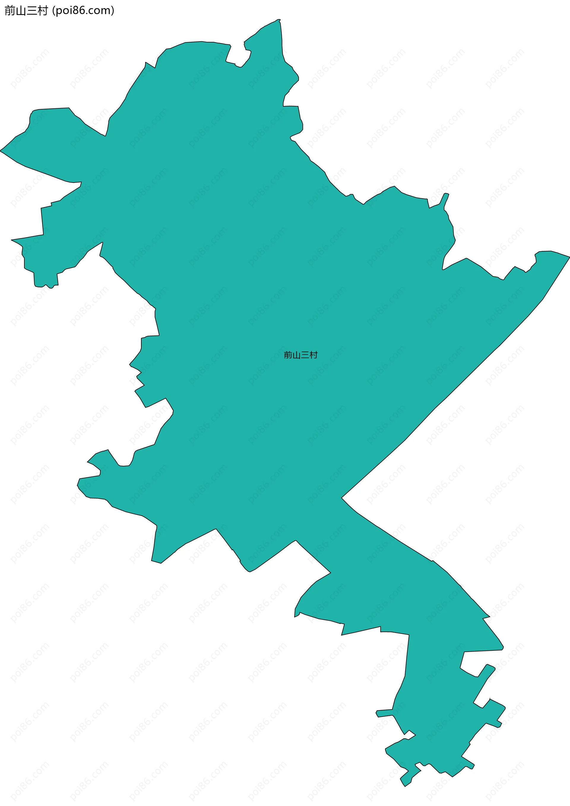前山三村边界地图