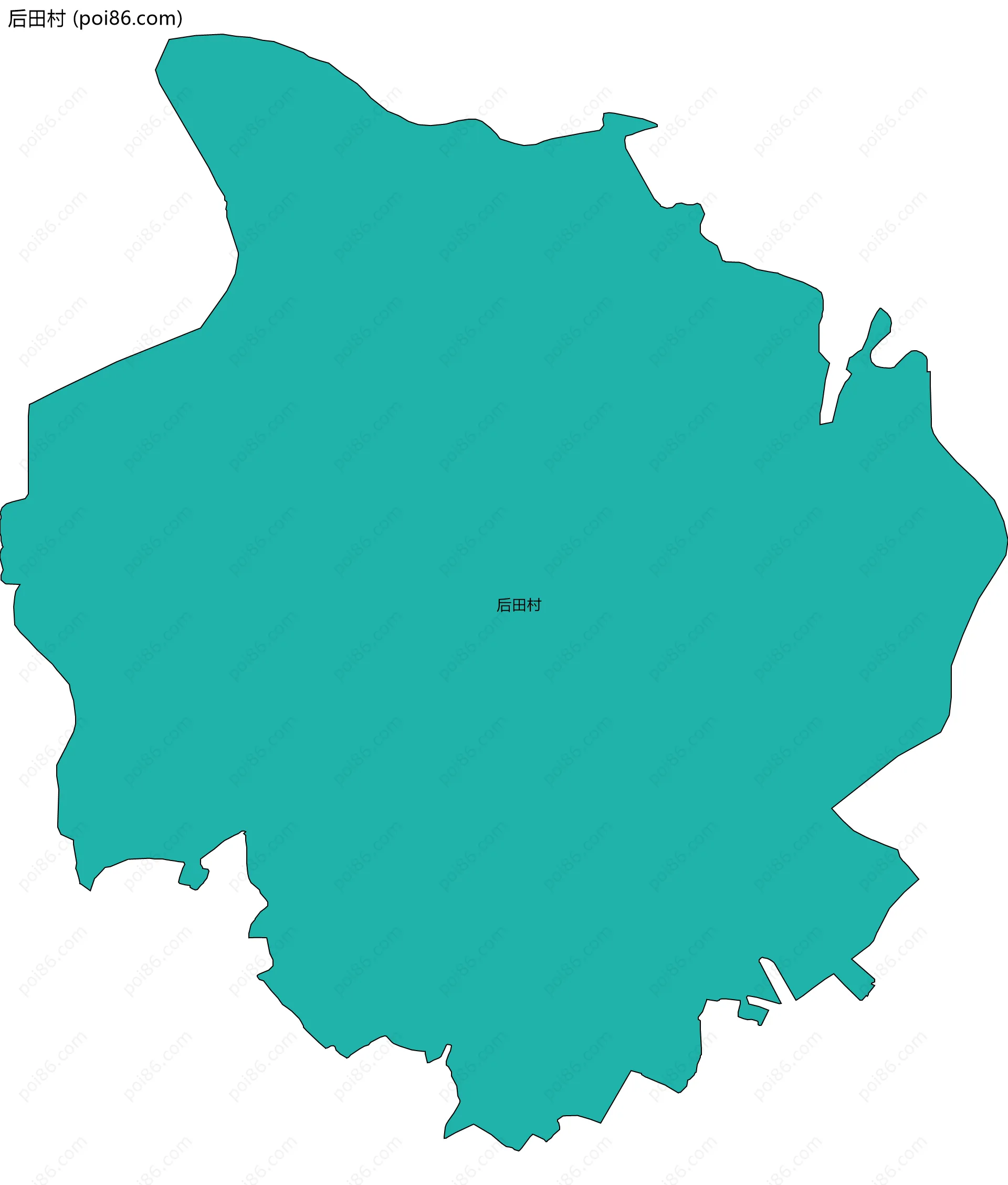 后田村边界地图