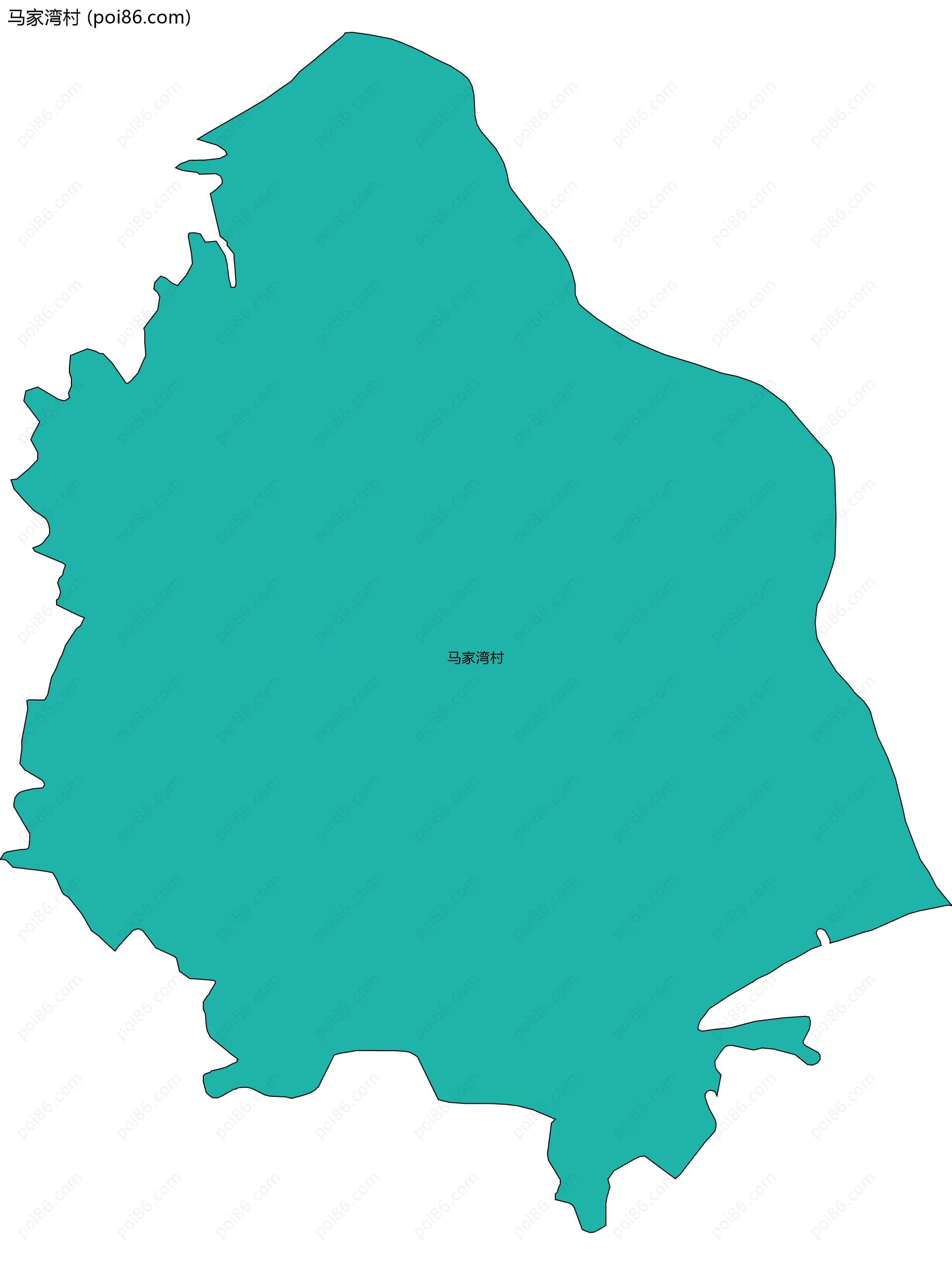 马家湾村边界地图