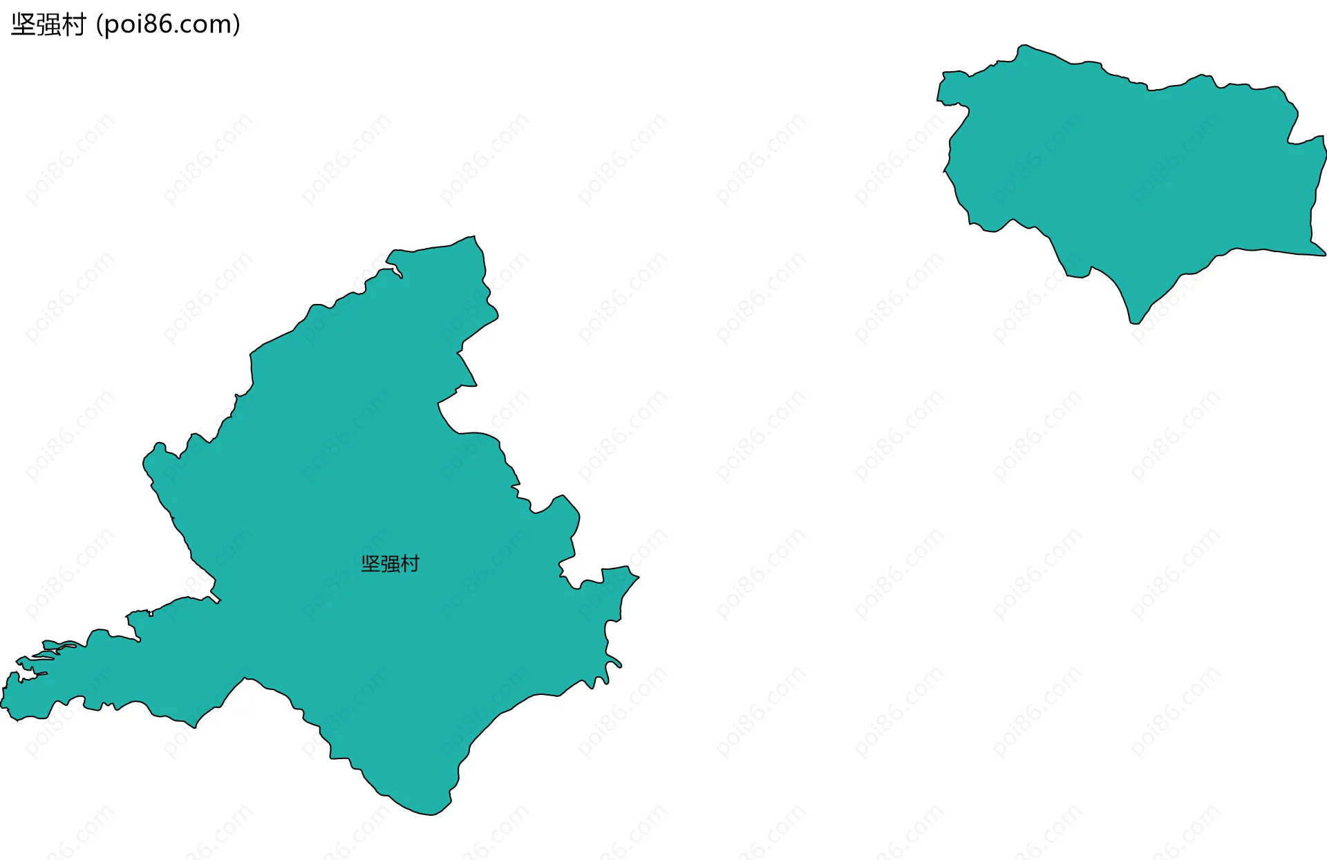 坚强村边界地图