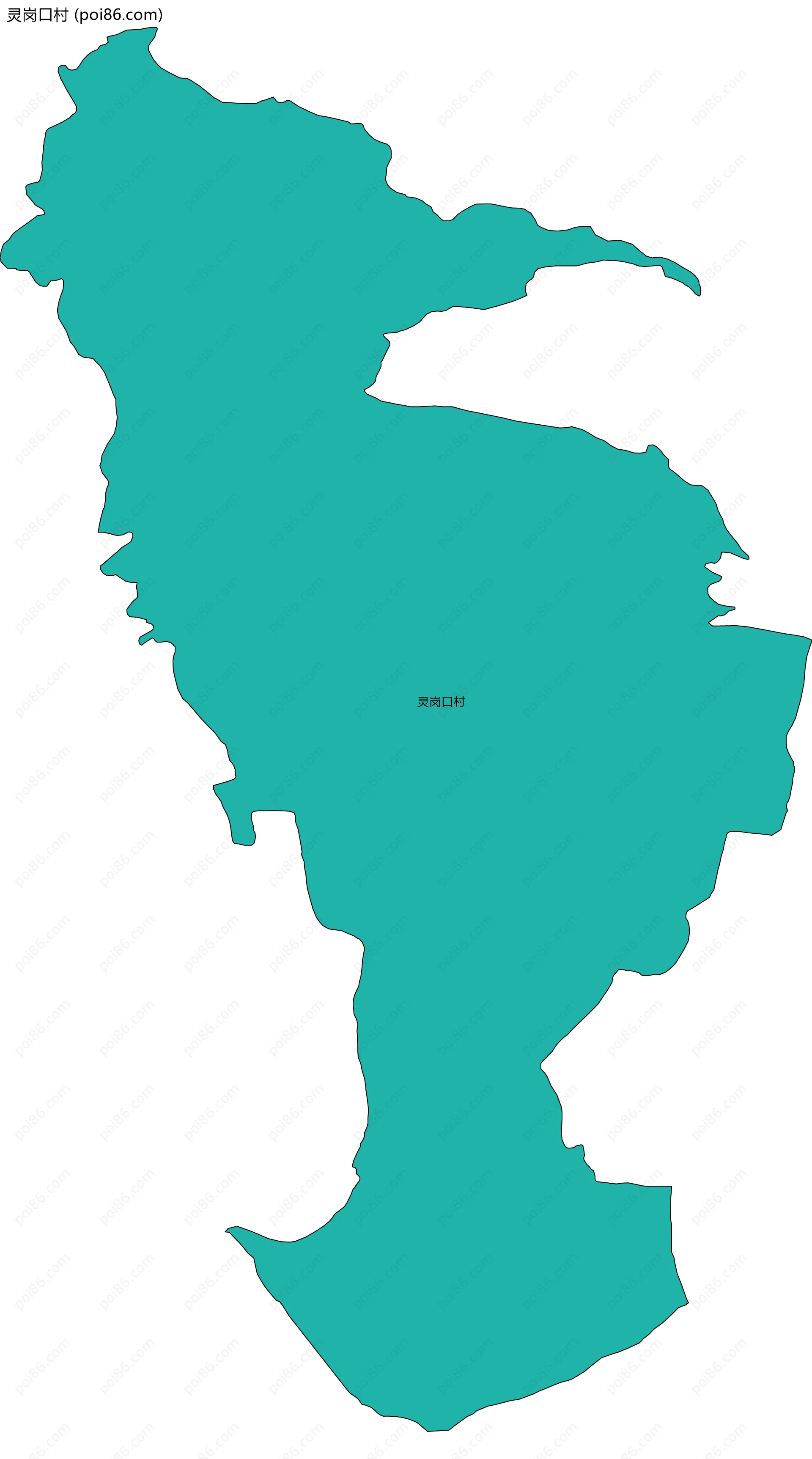 灵岗口村边界地图