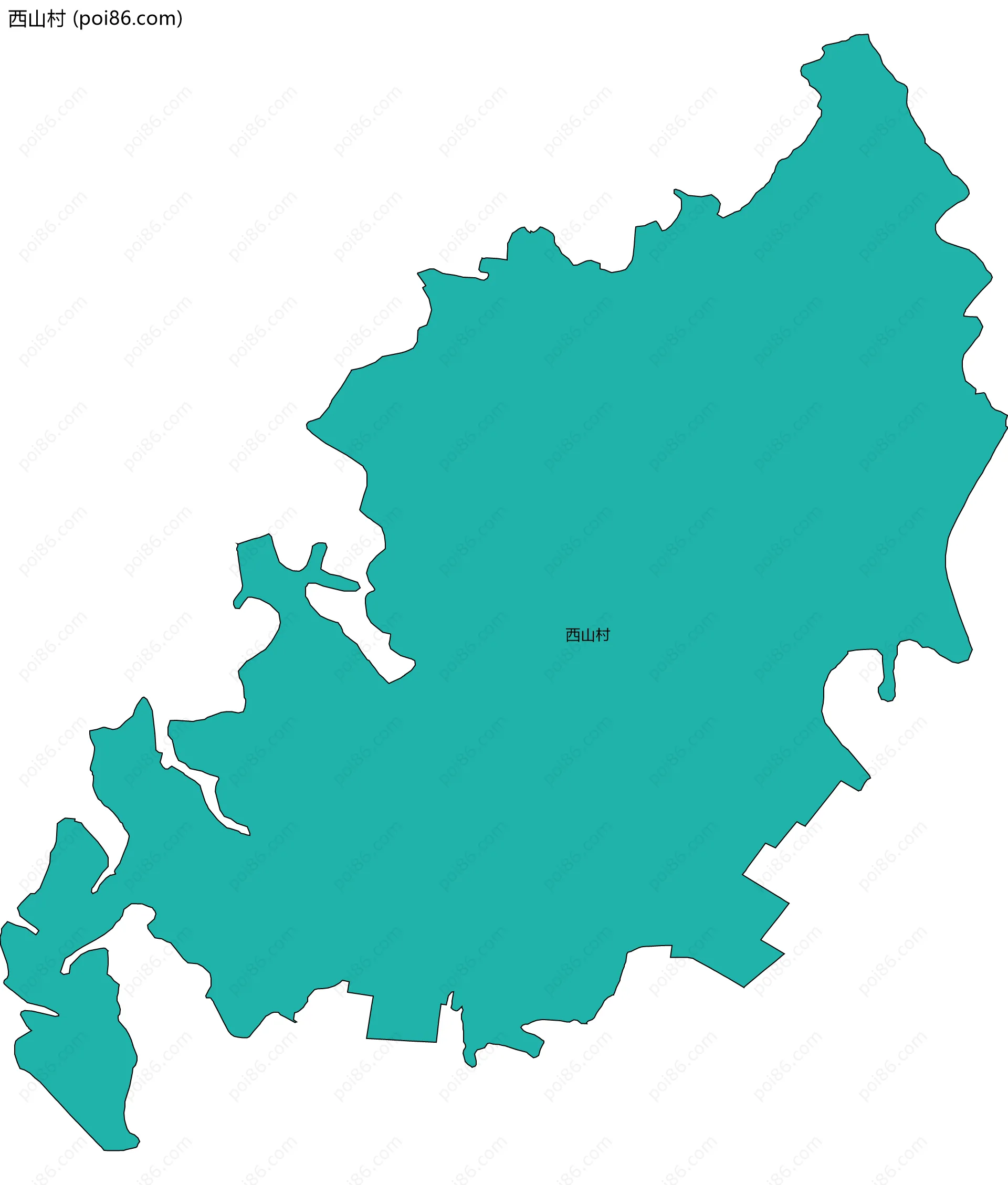 西山村边界地图