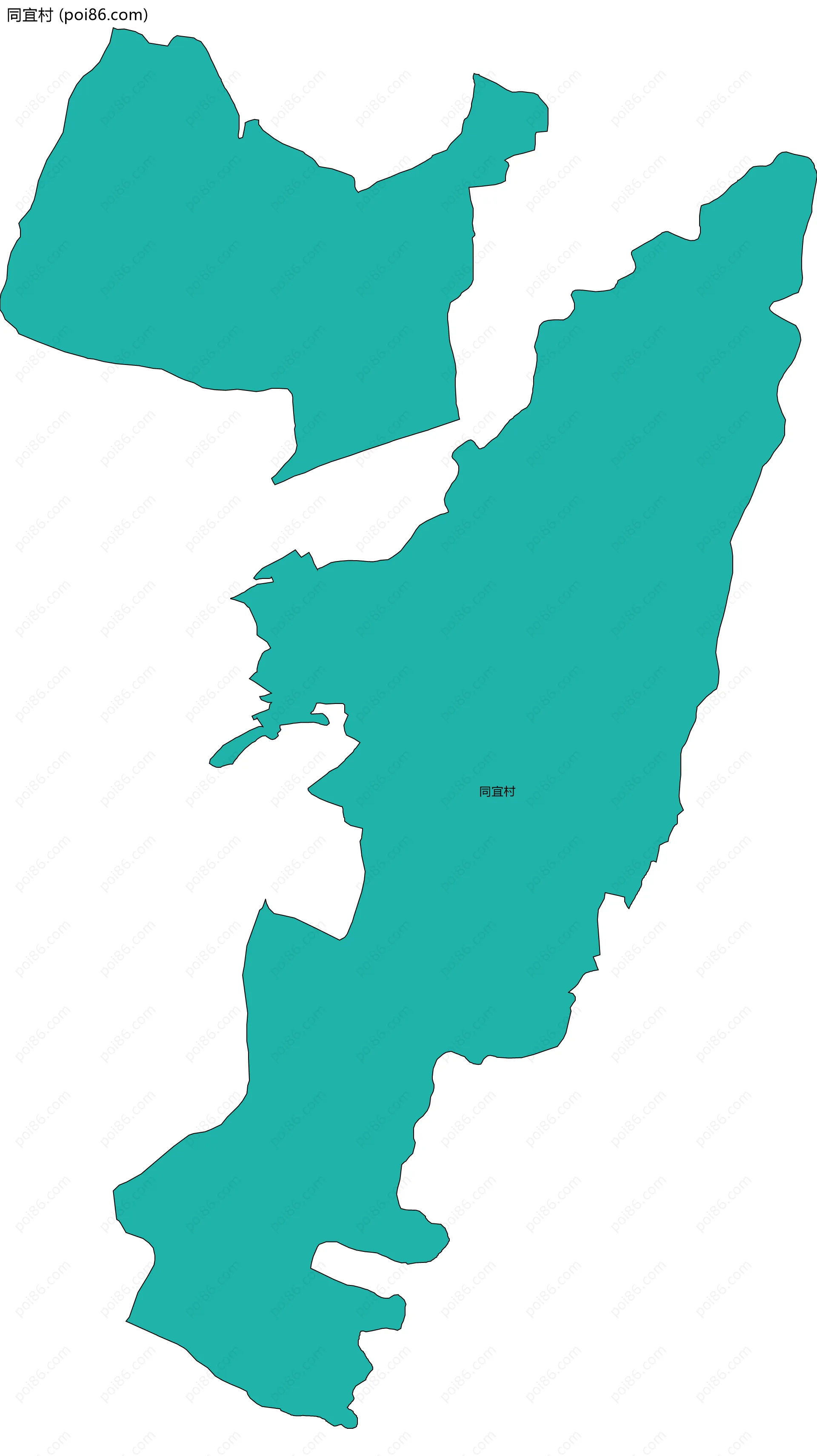 同宜村边界地图