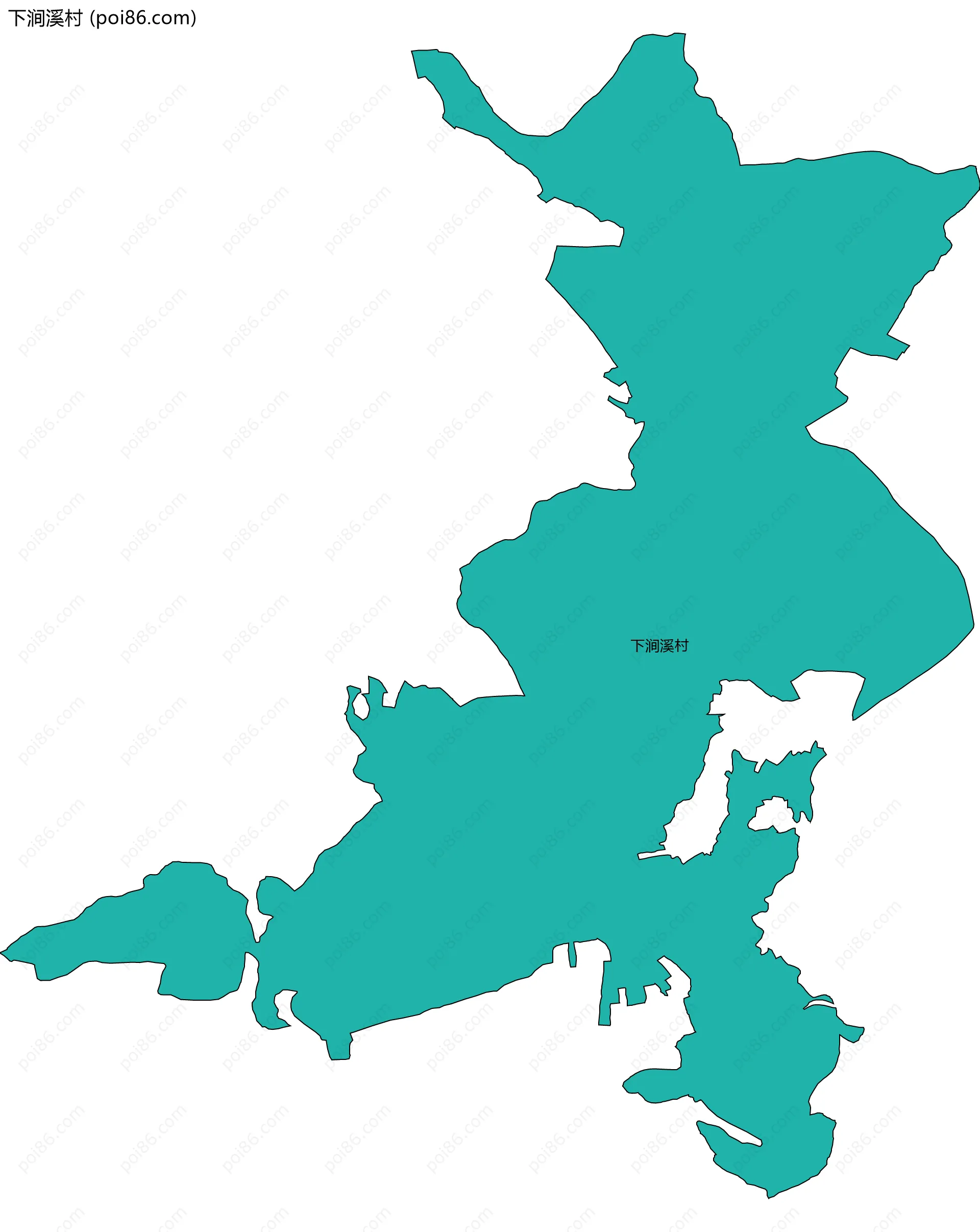 下涧溪村边界地图