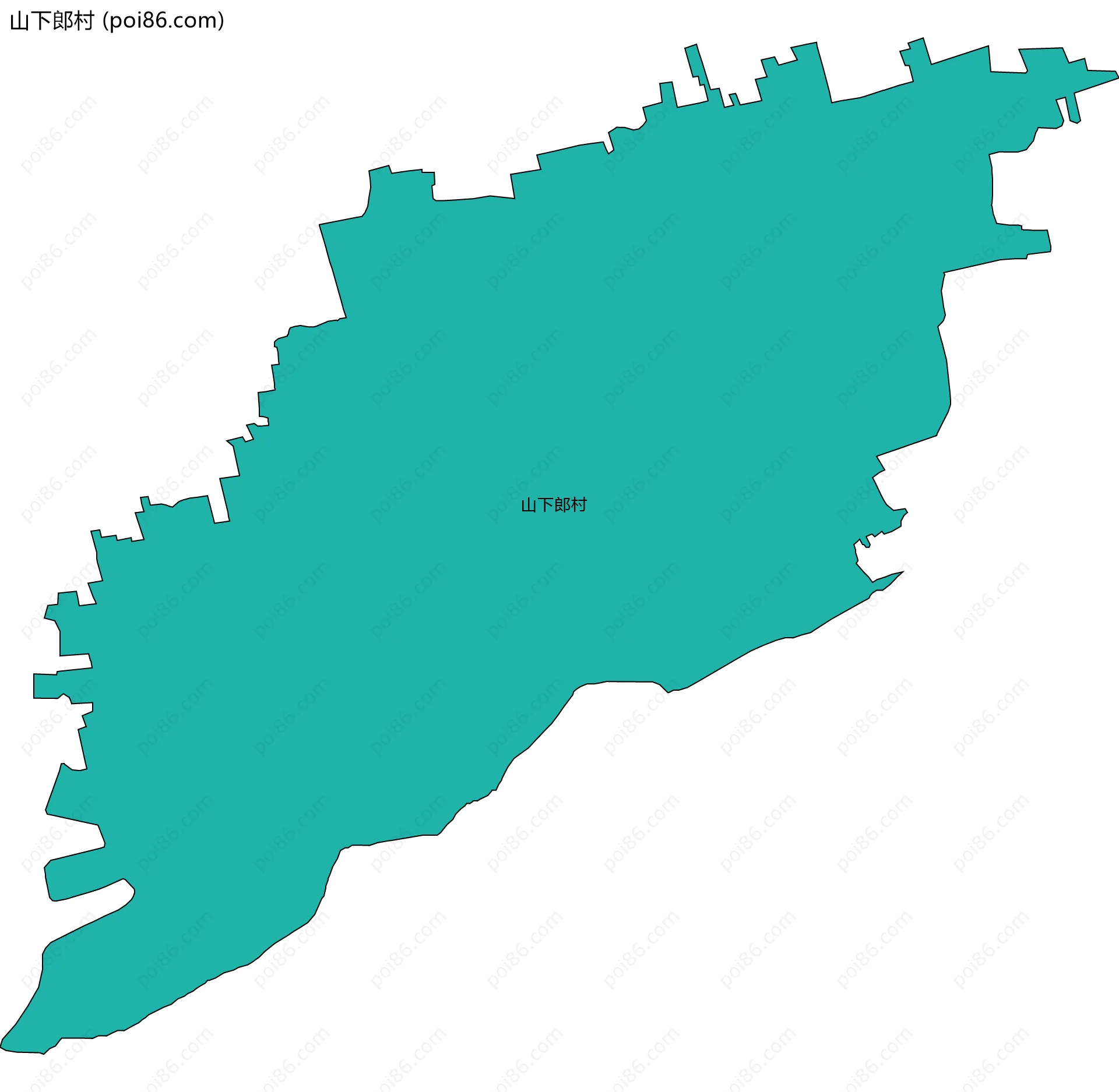 山下郎村边界地图