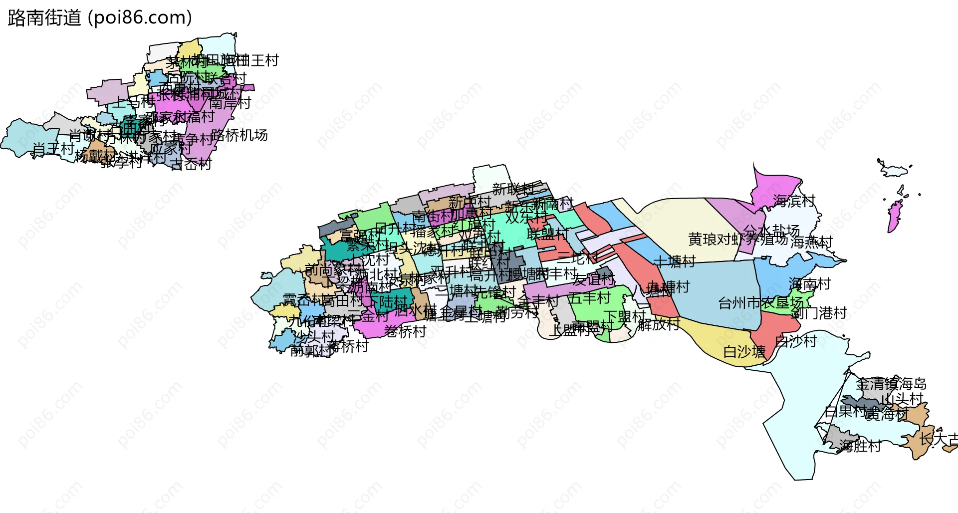 路南街道边界地图(五级行政区划)