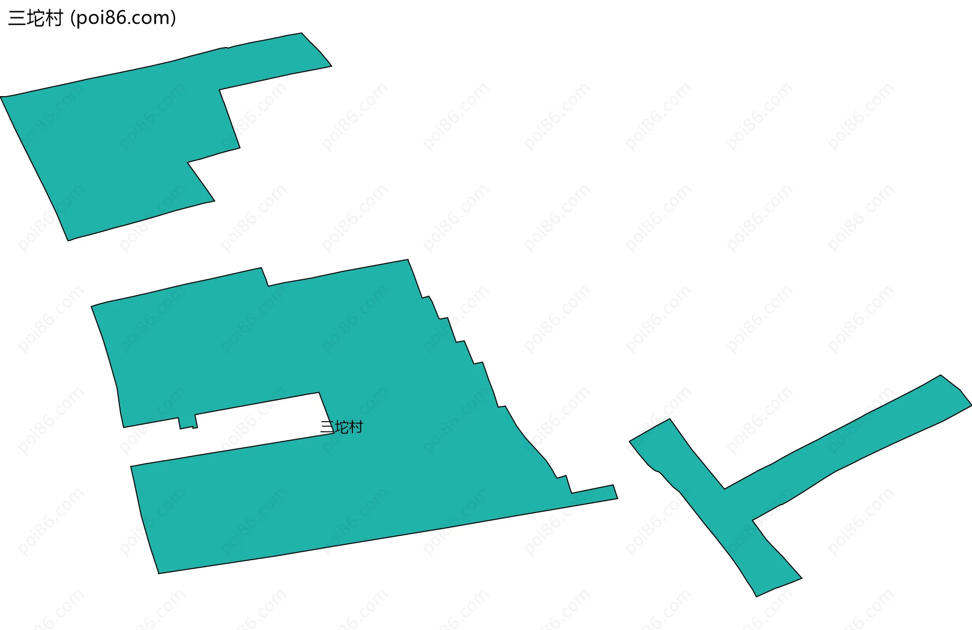 三坨村边界地图