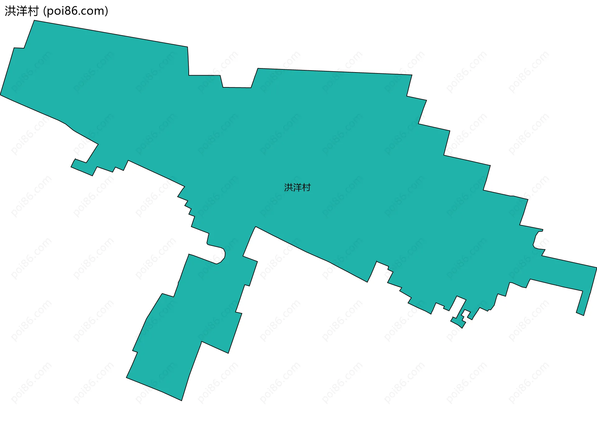 洪洋村边界地图