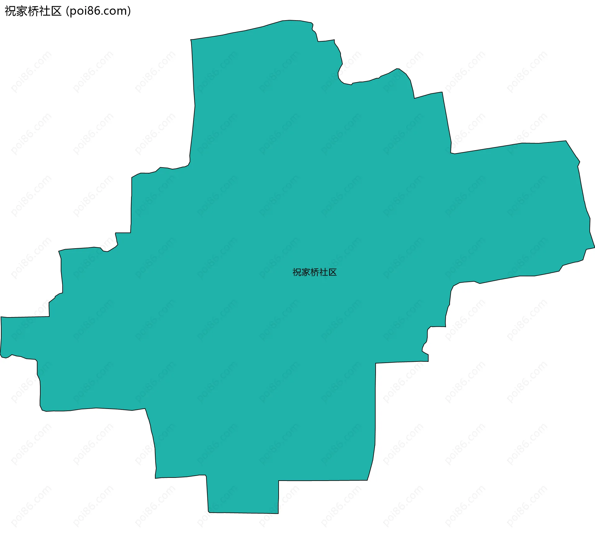 祝家桥社区边界地图