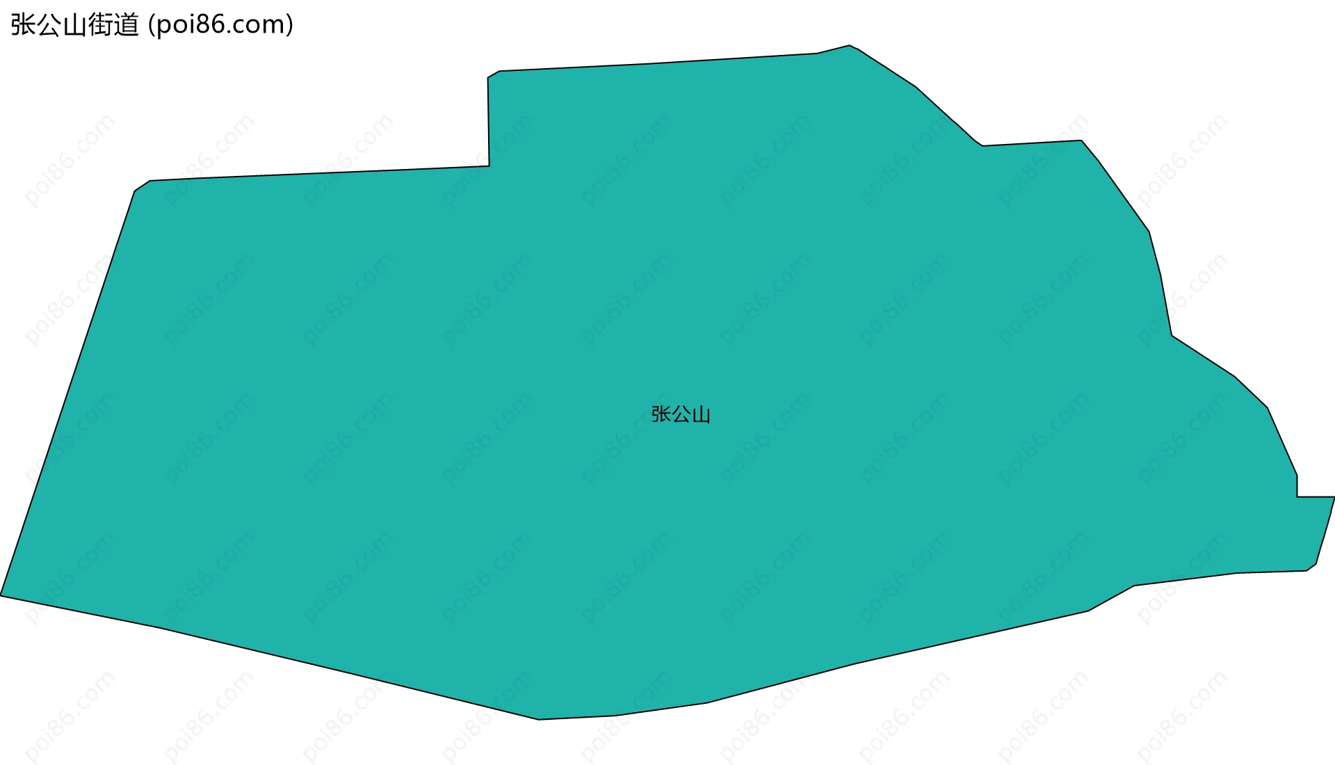 张公山街道边界地图(五级行政区划)