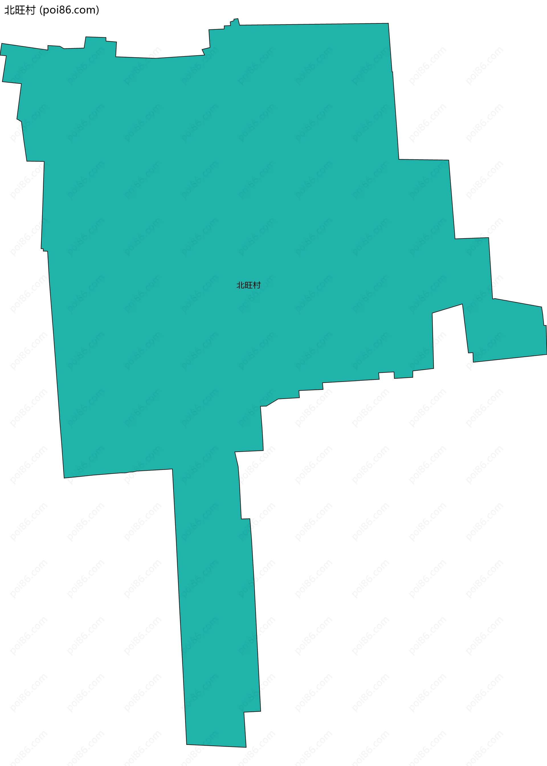 北旺村边界地图