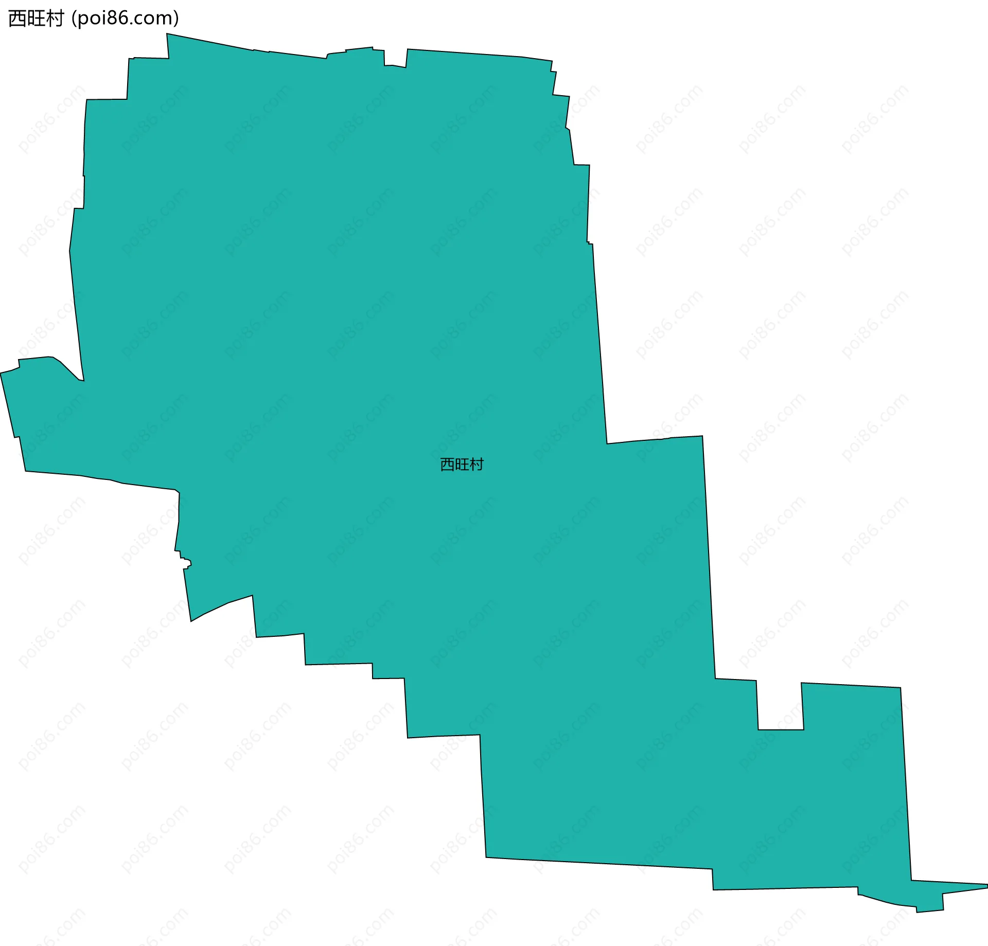 西旺村边界地图