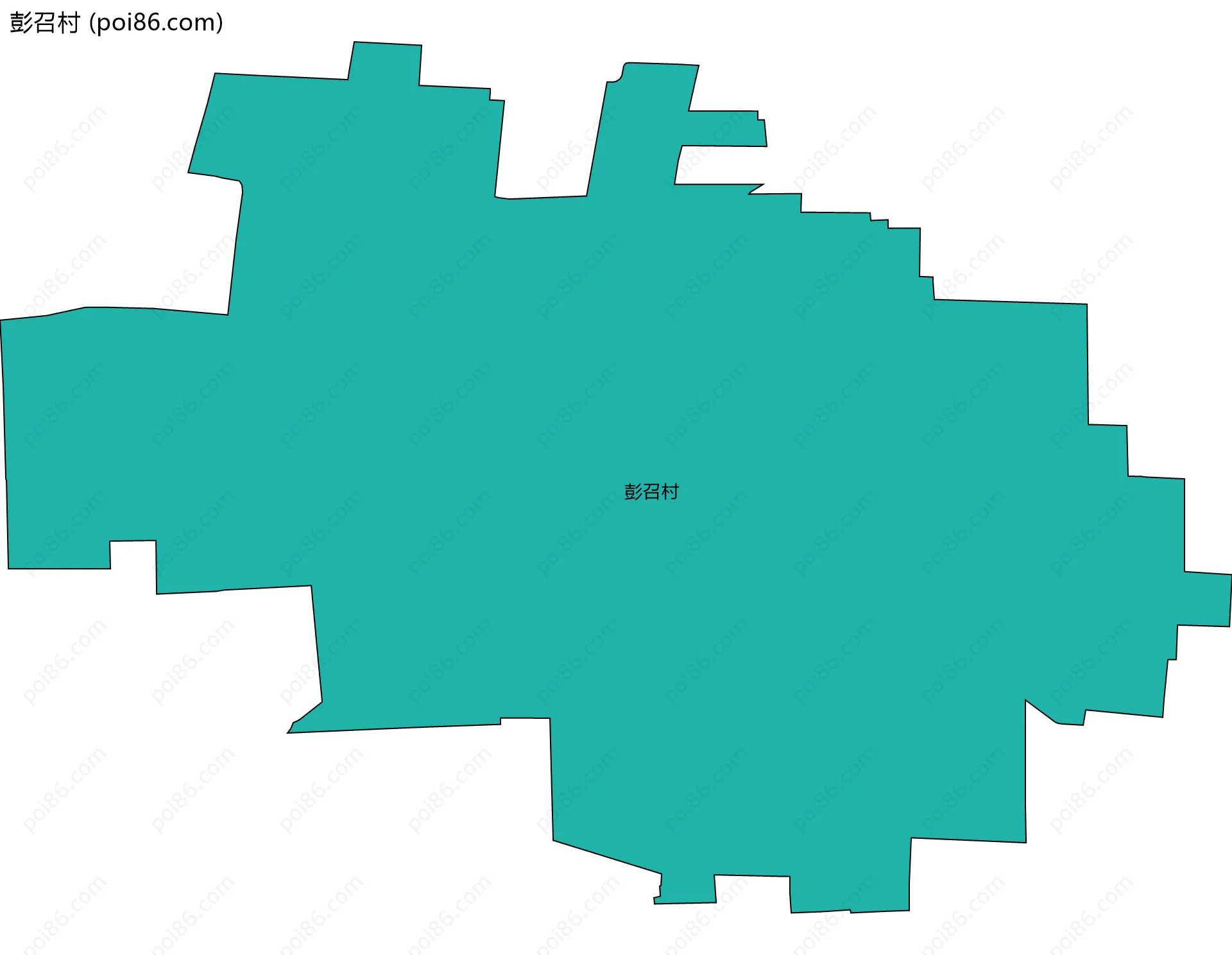 彭召村边界地图
