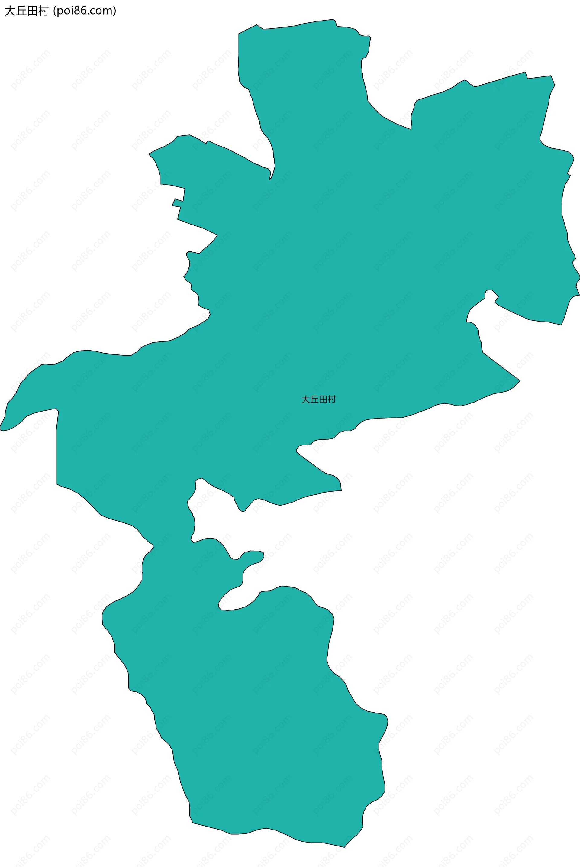 大丘田村边界地图