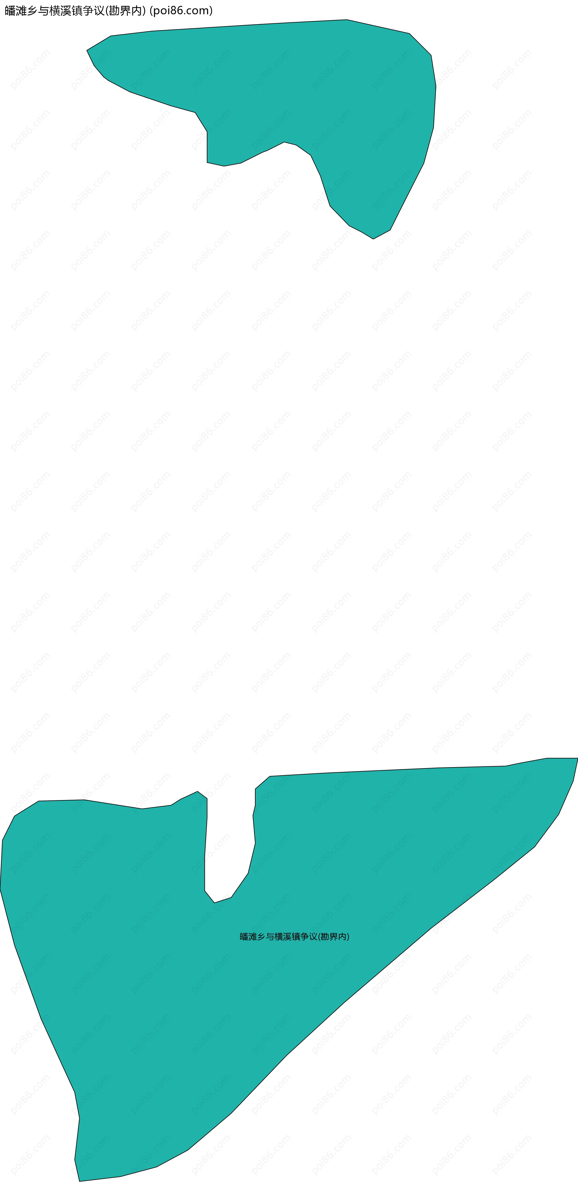 皤滩乡与横溪镇争议(勘界内)边界地图