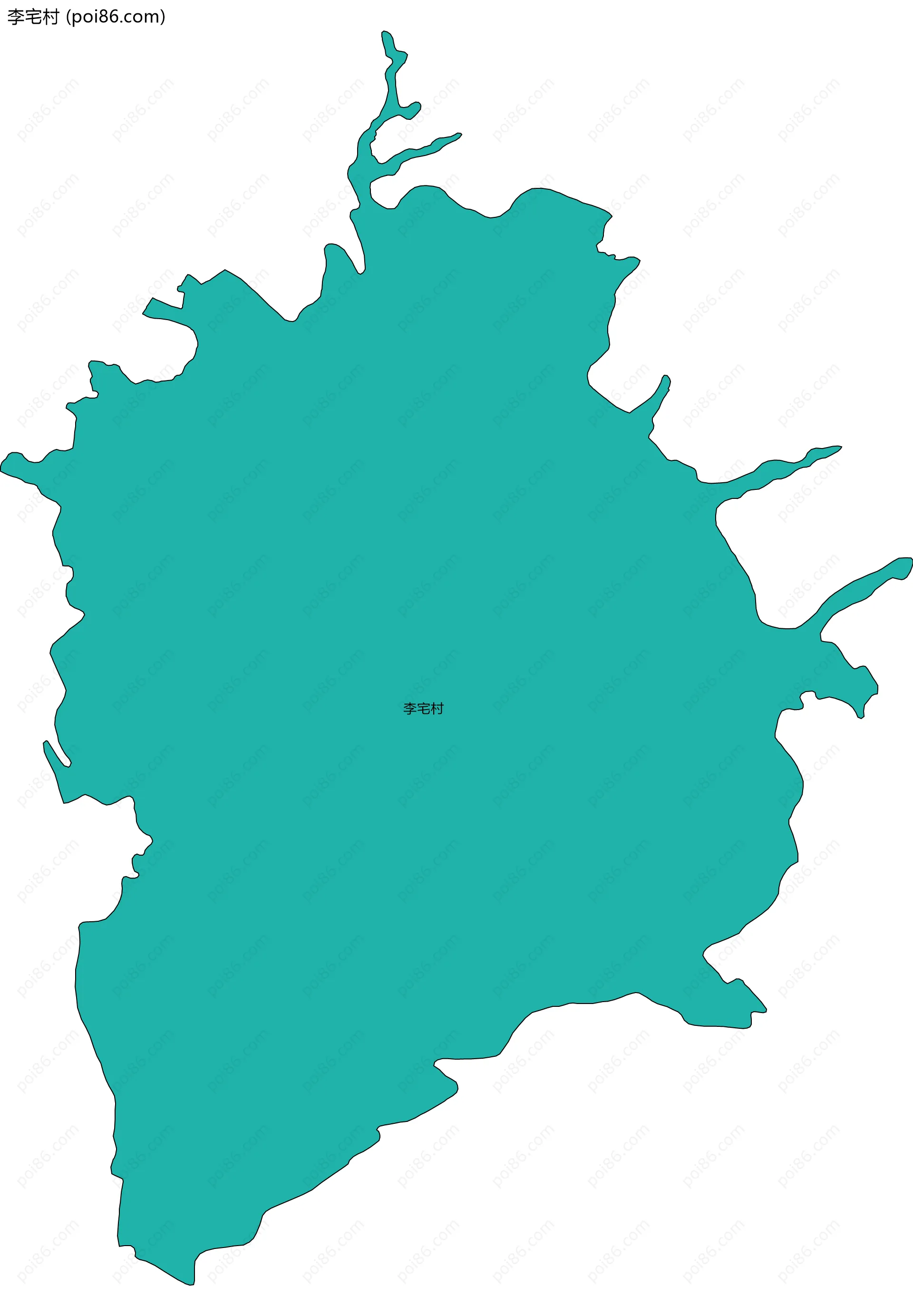 李宅村边界地图