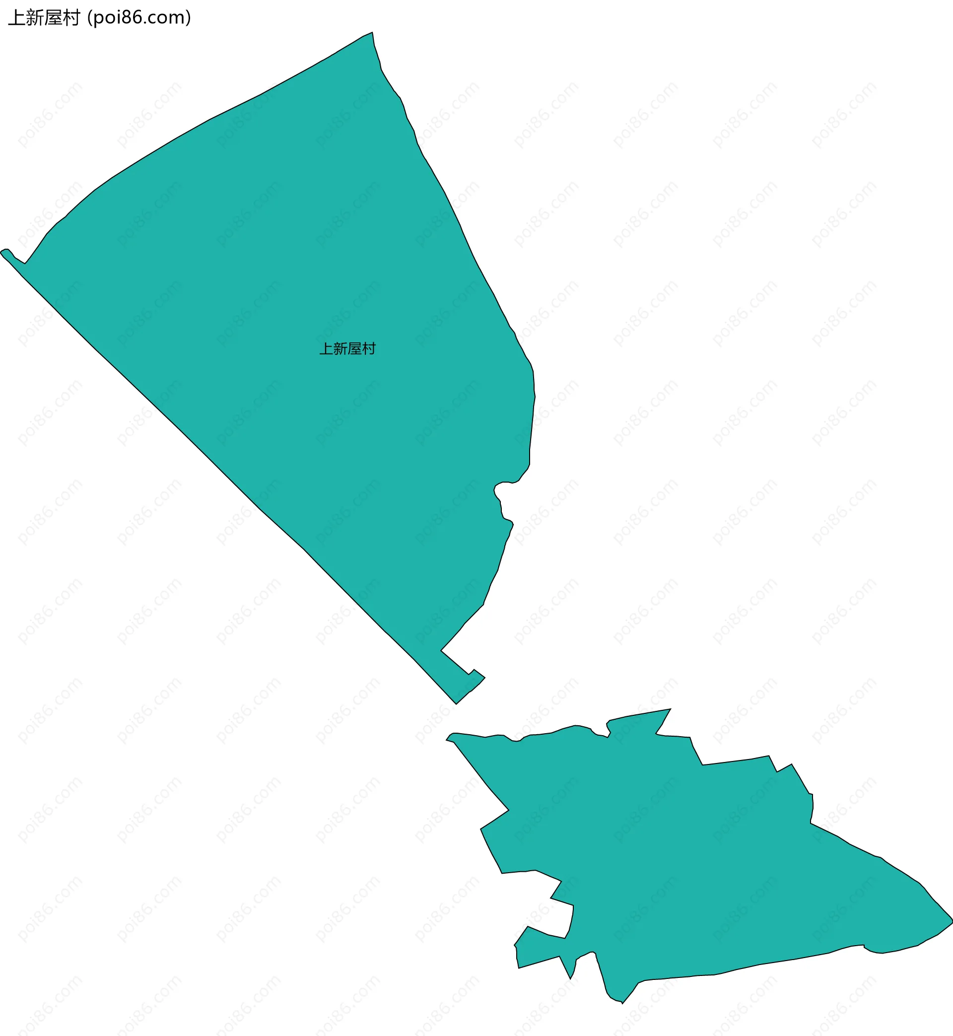 上新屋村边界地图