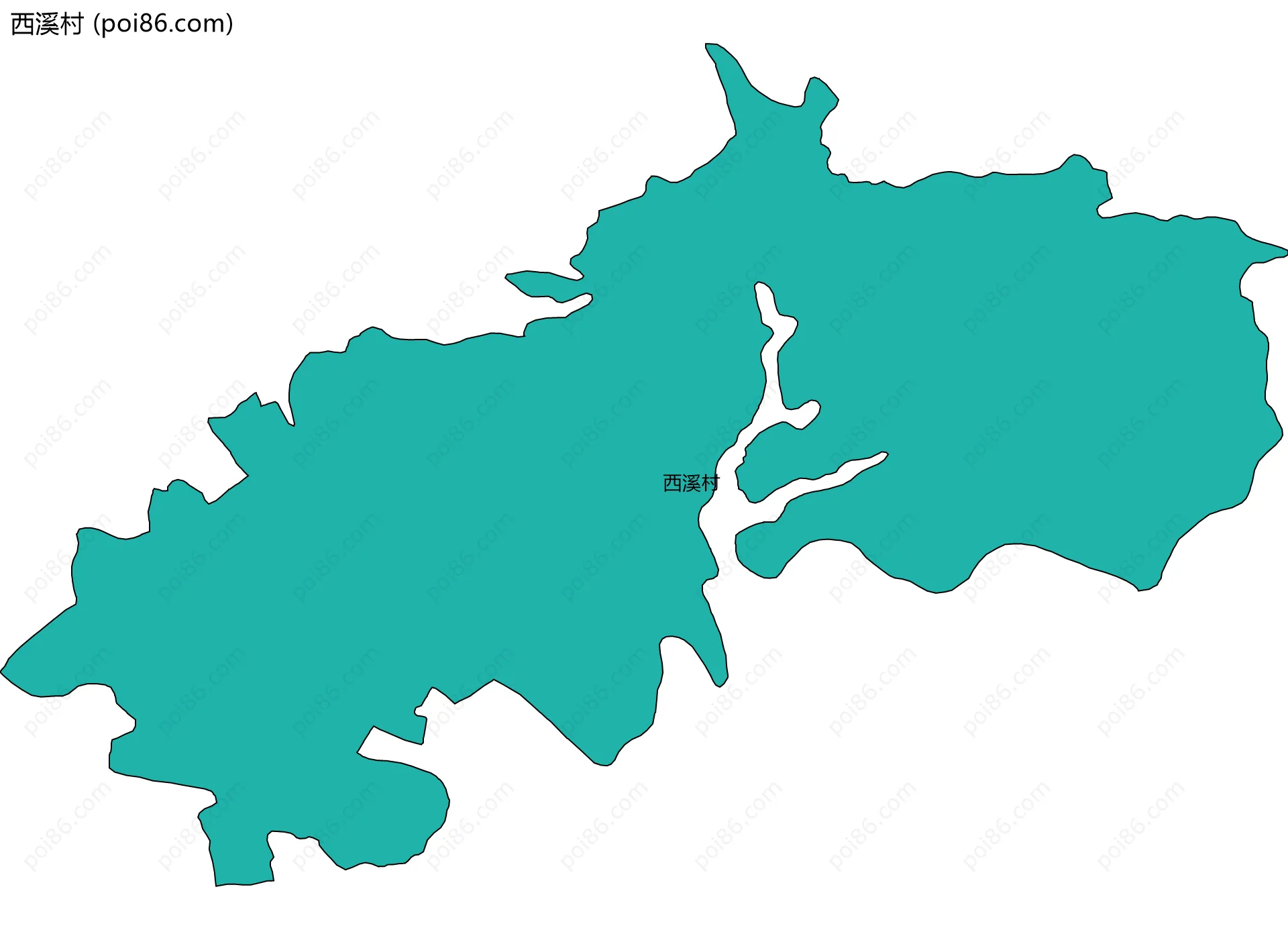 西溪村边界地图