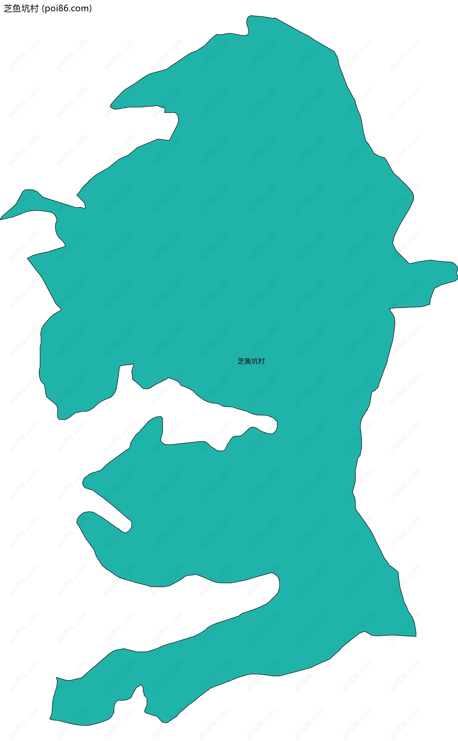 芝鱼坑村边界地图