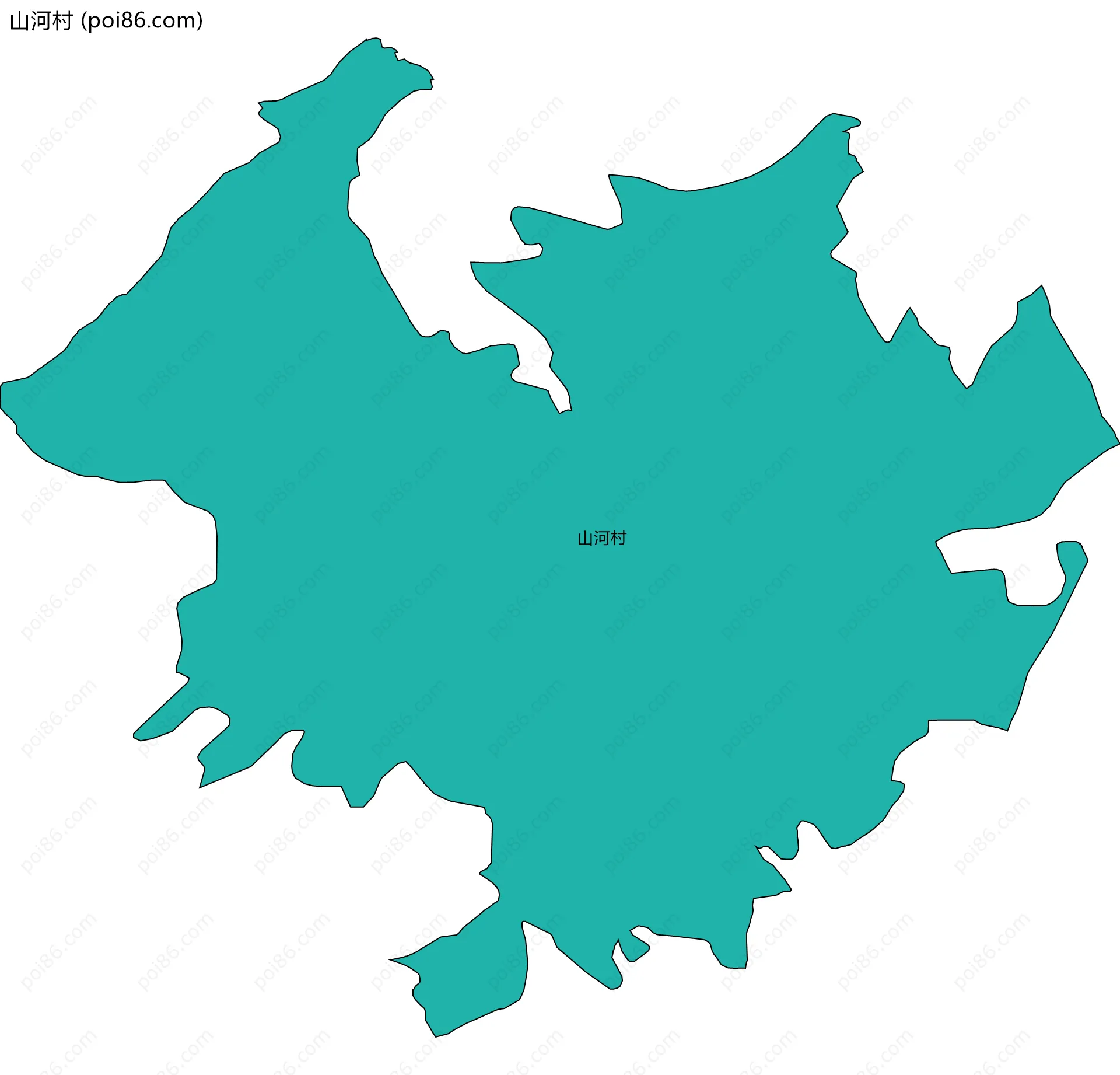 山河村边界地图