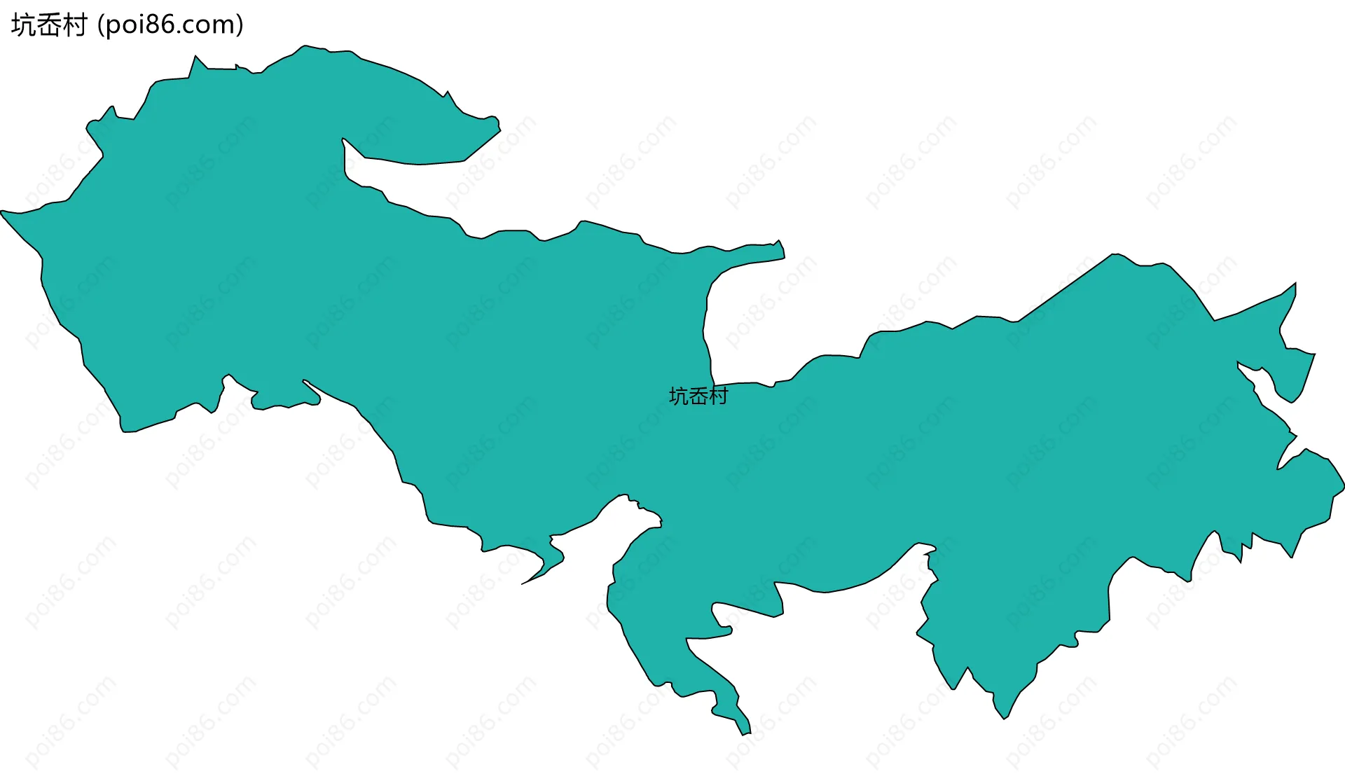 坑岙村边界地图