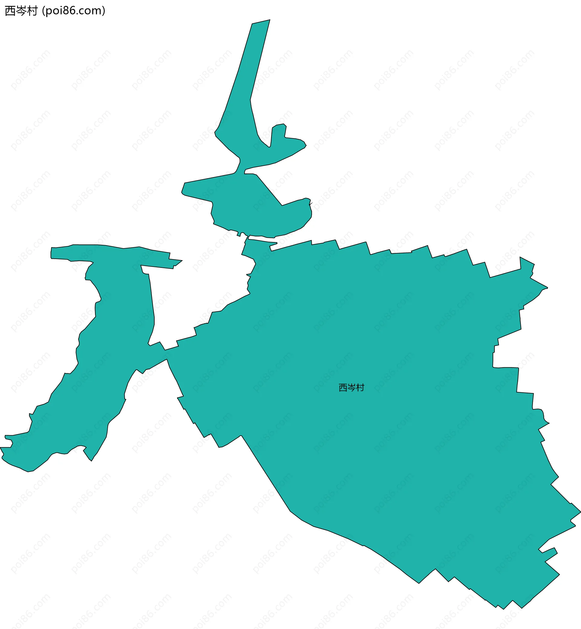 西岑村边界地图