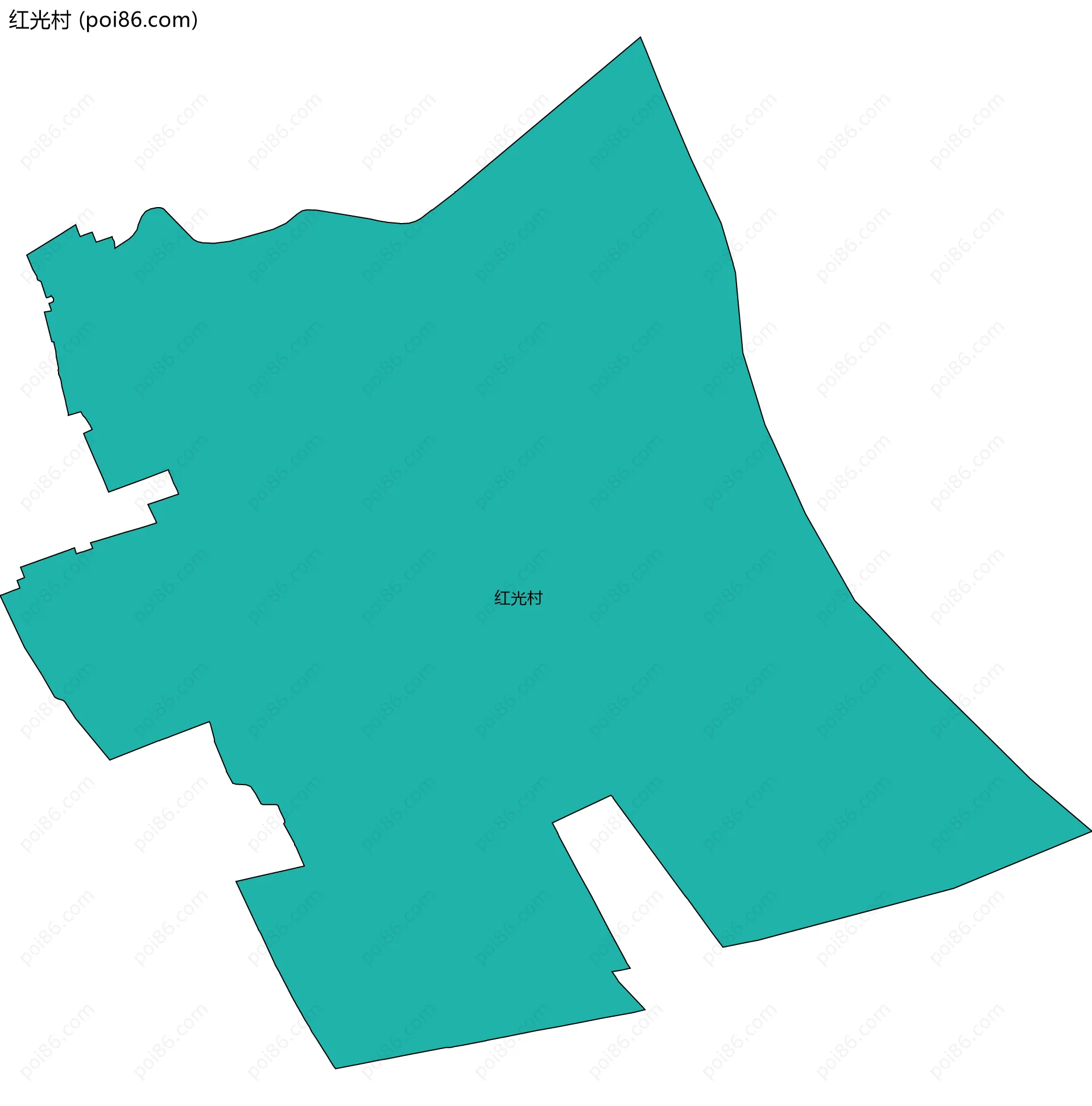 红光村边界地图