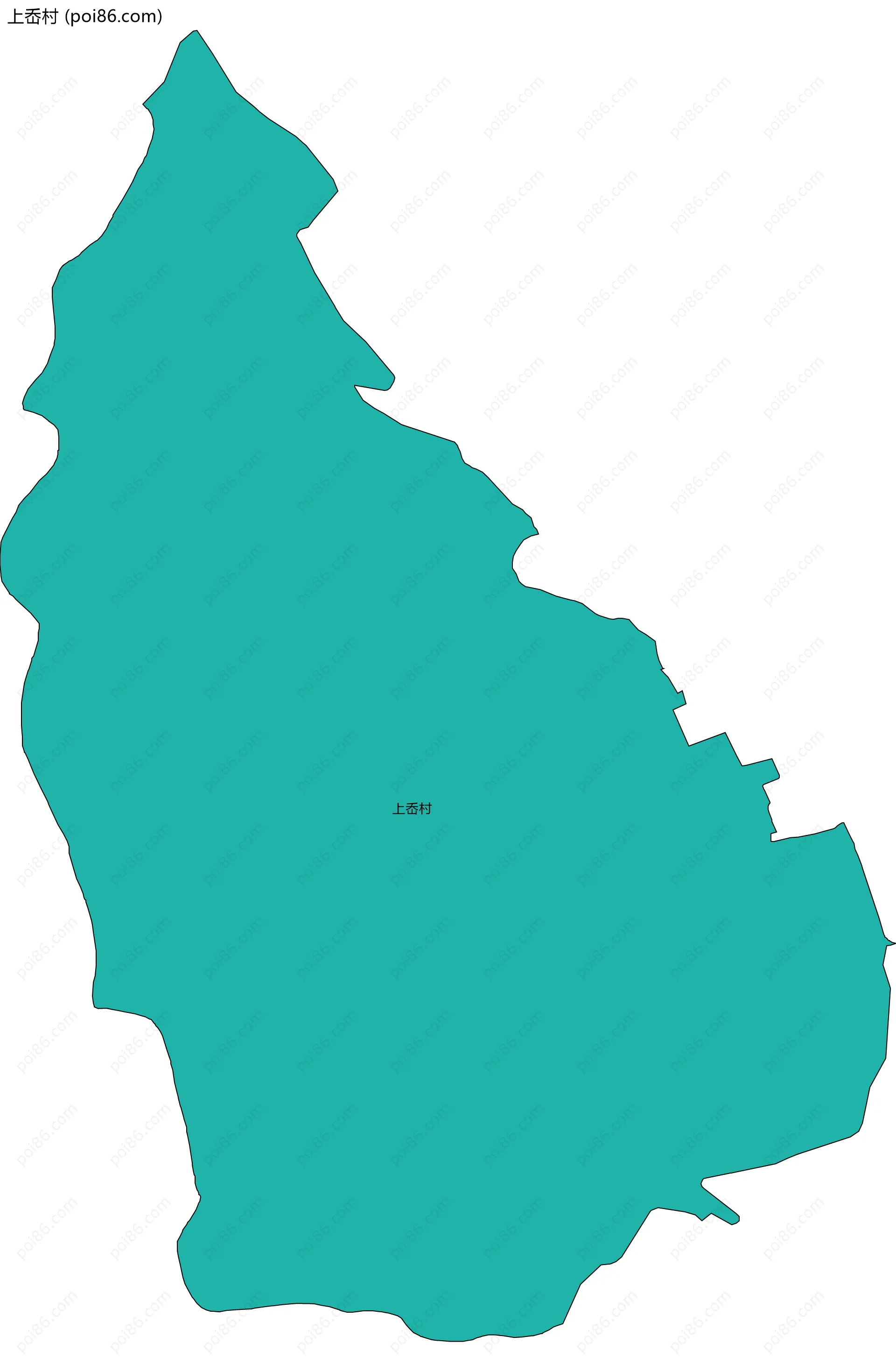 上岙村边界地图