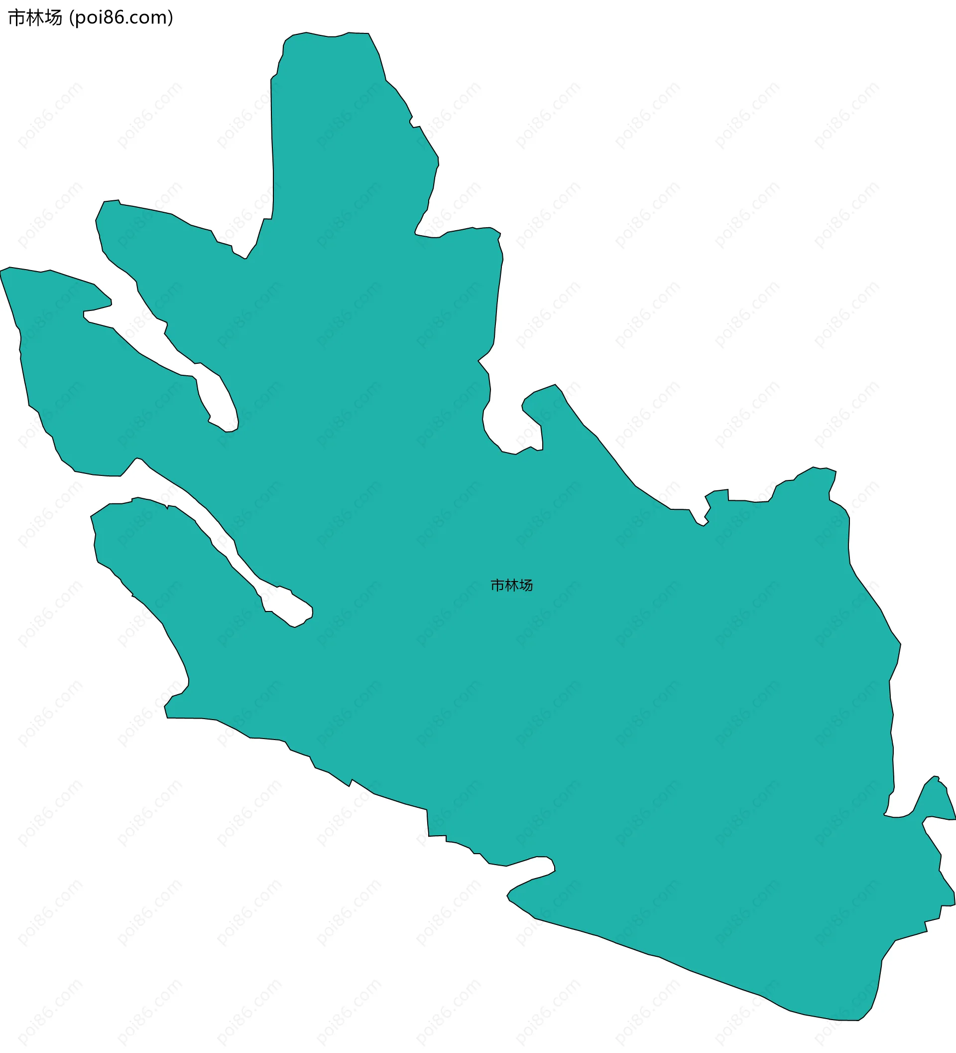 市林场边界地图(五级行政区划)