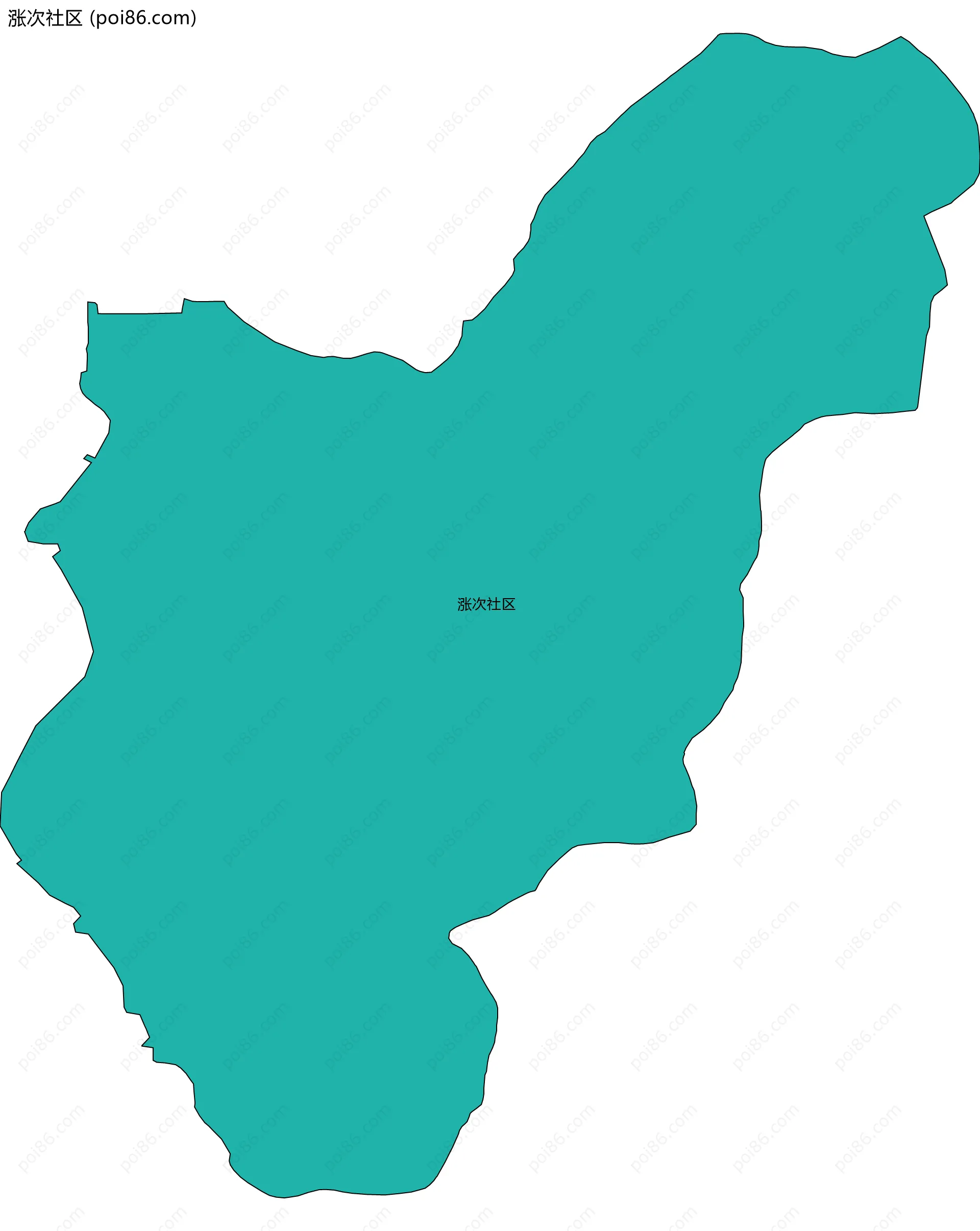 涨次社区边界地图