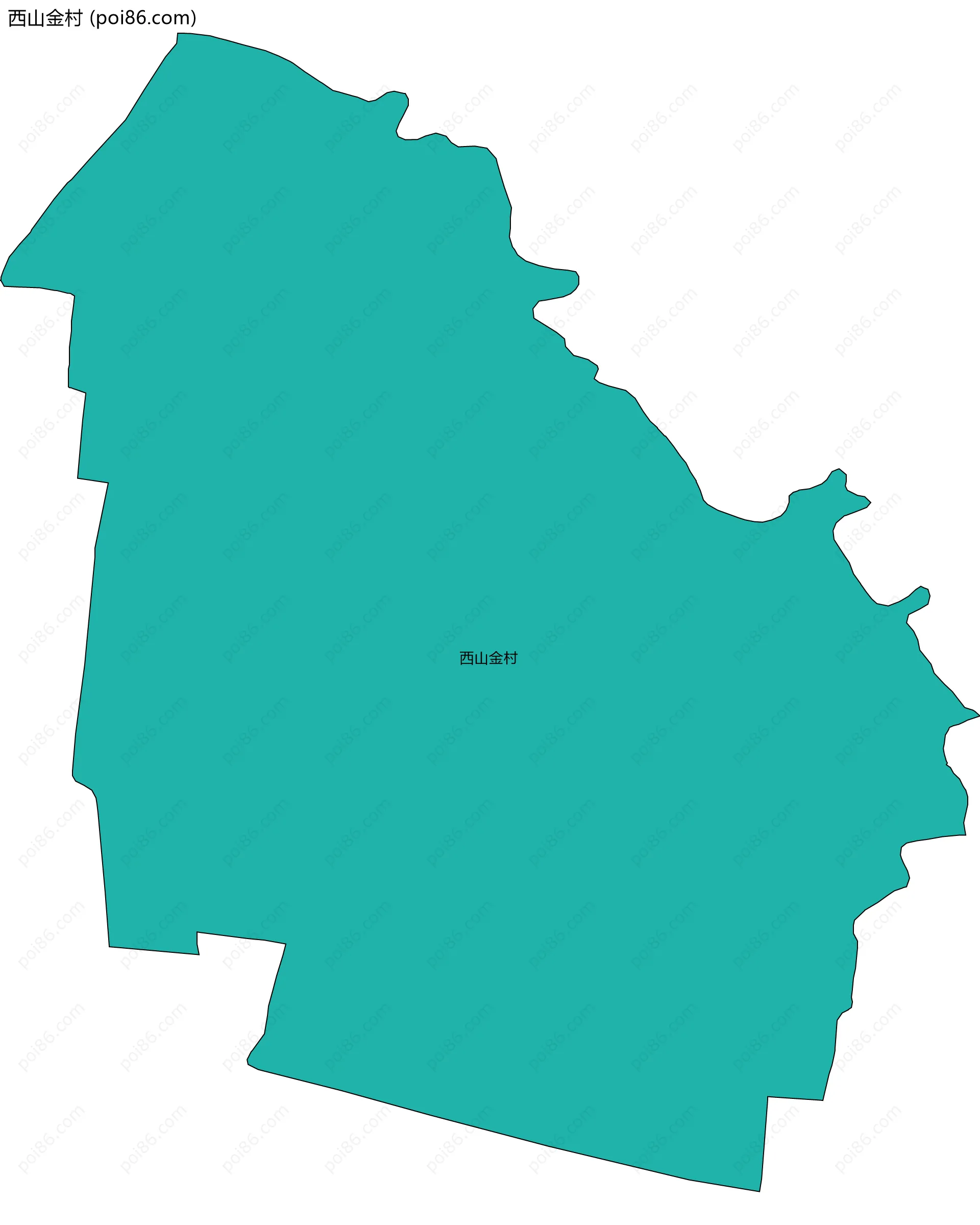 西山金村边界地图