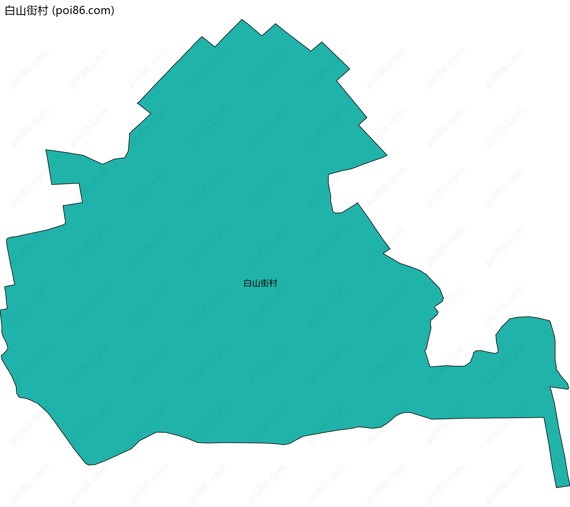 白山街村边界地图