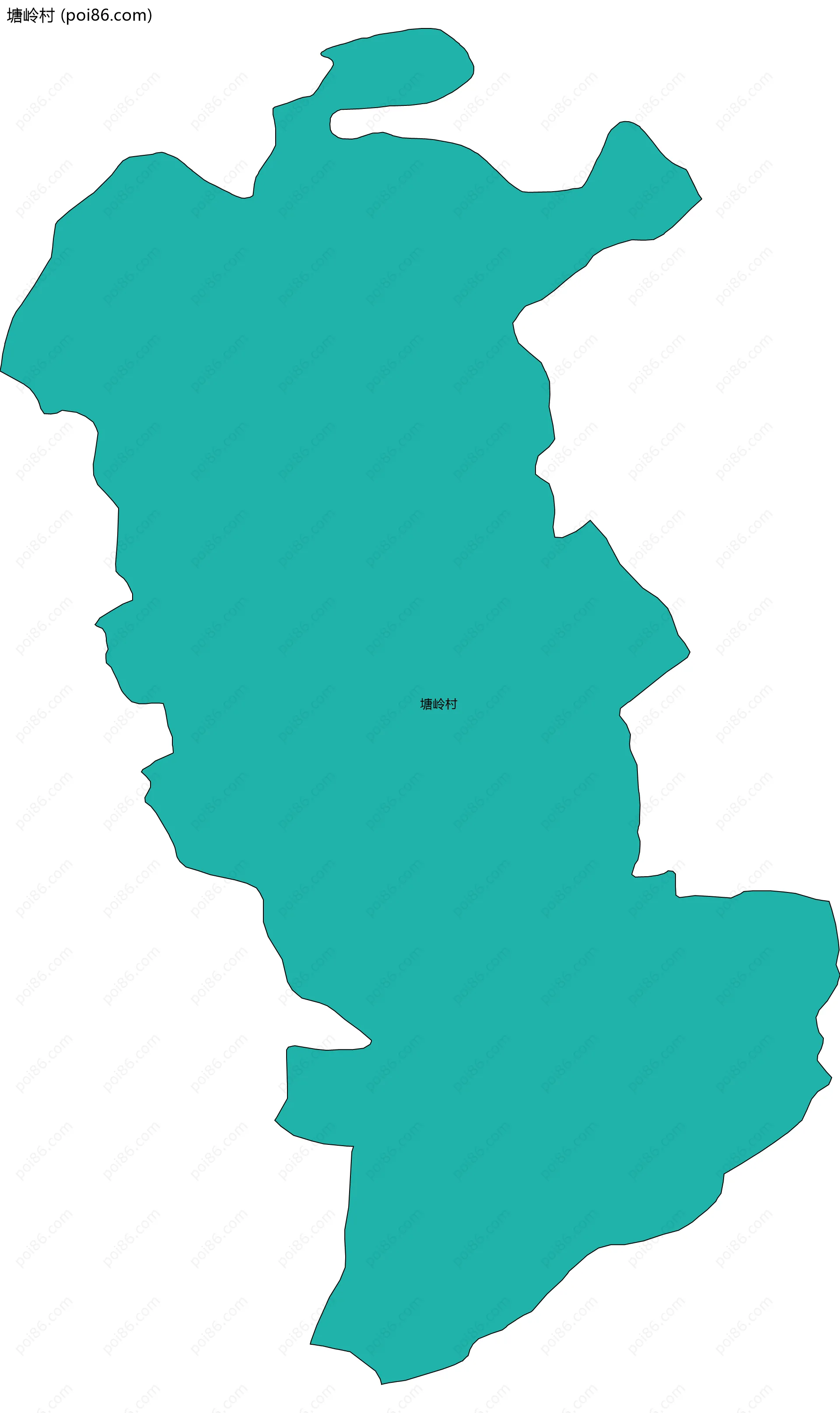 塘岭村边界地图