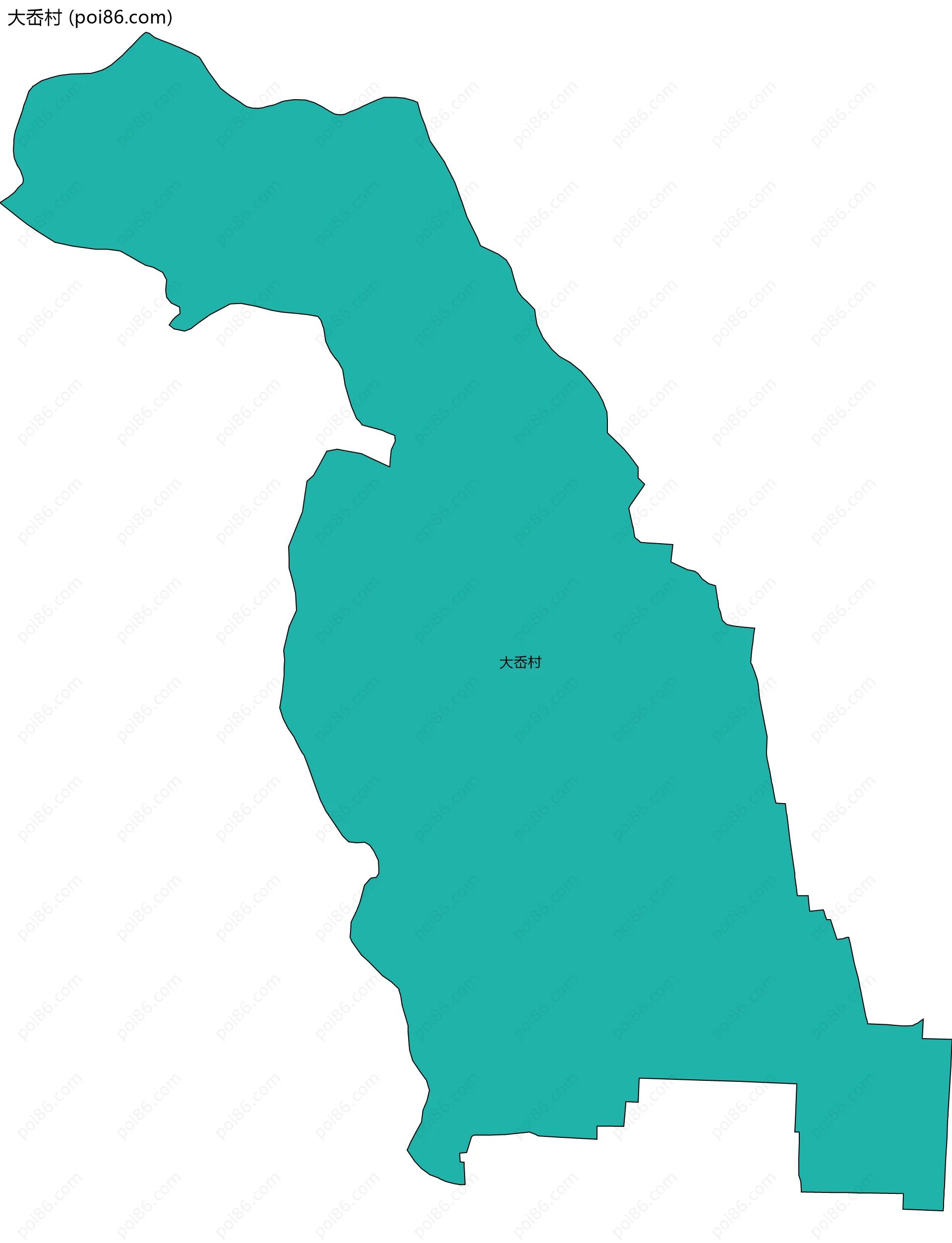 大岙村边界地图