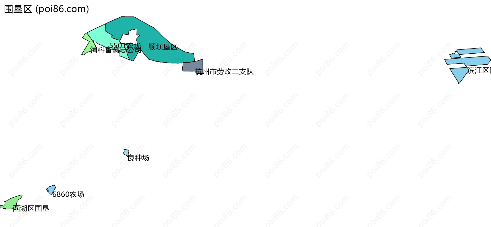 围垦区边界地图(五级行政区划)