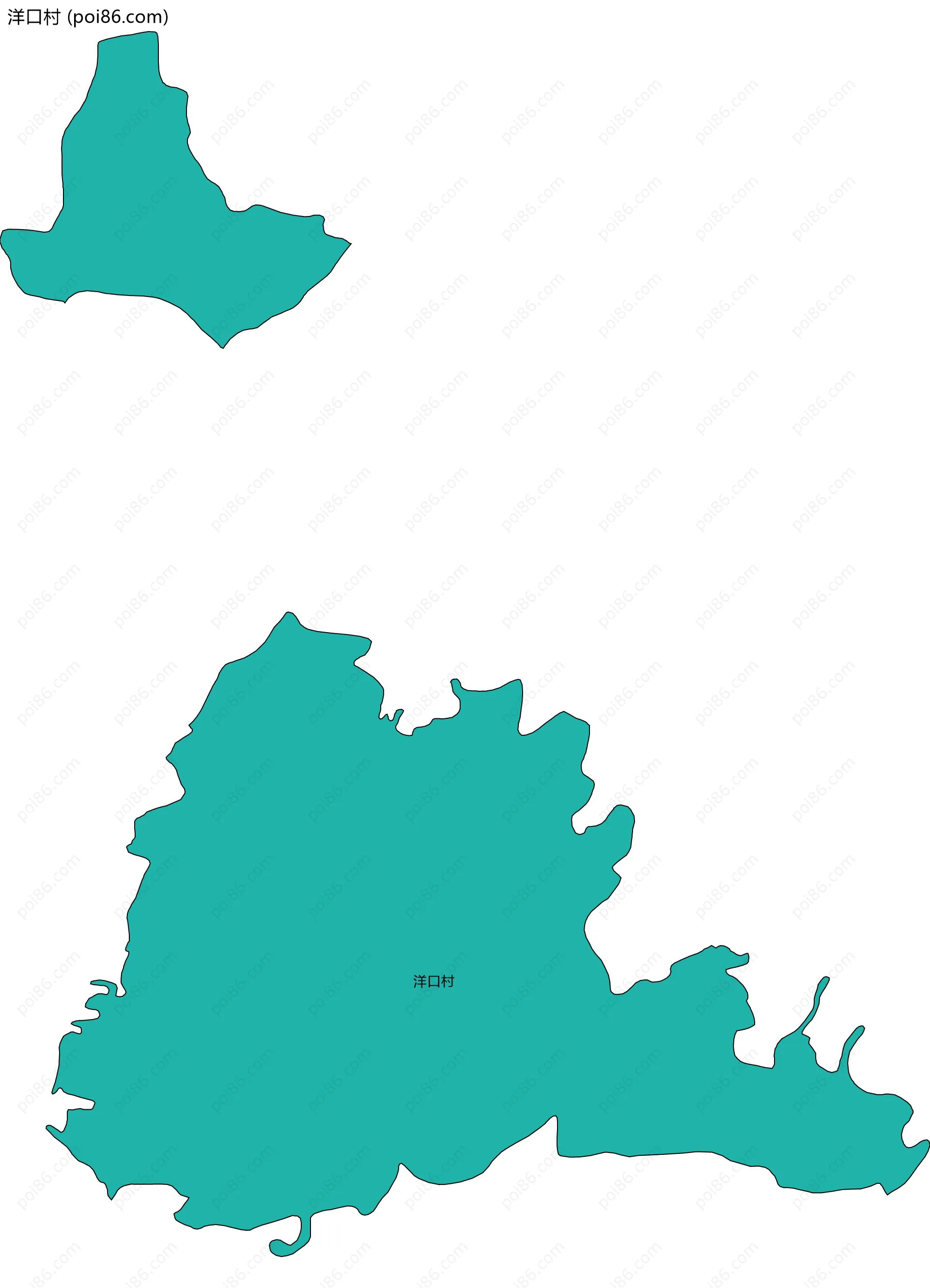 洋口村边界地图