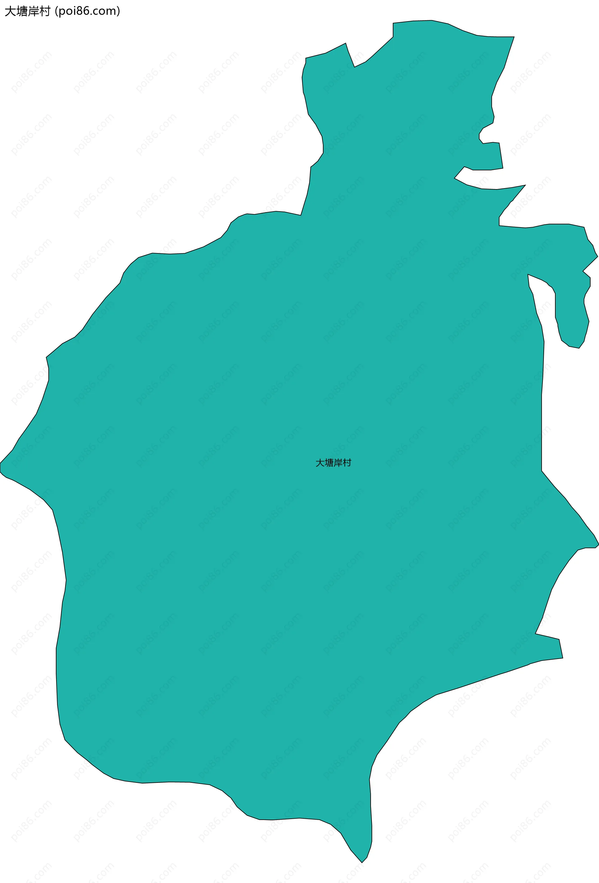 大塘岸村边界地图