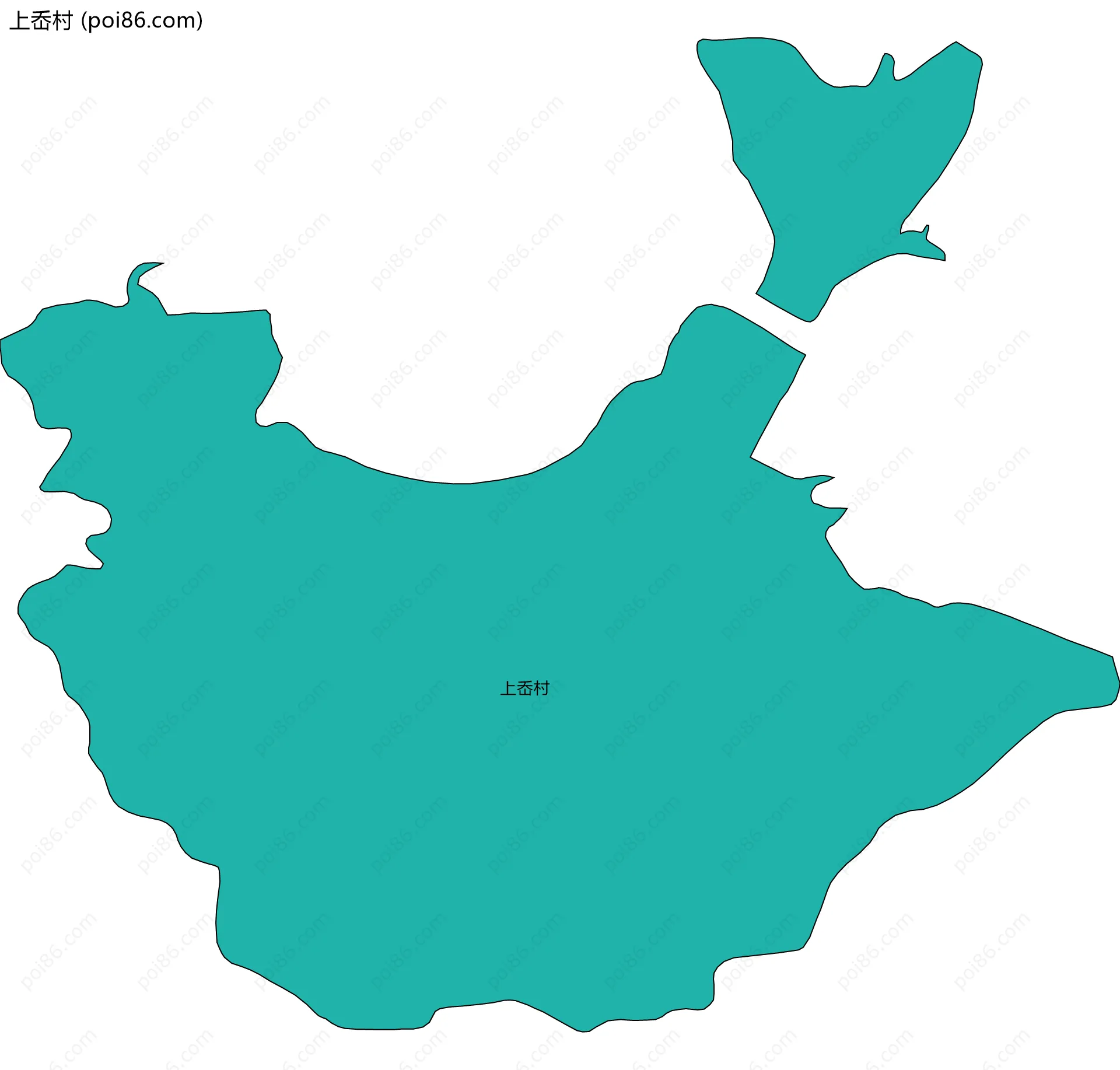 上岙村边界地图