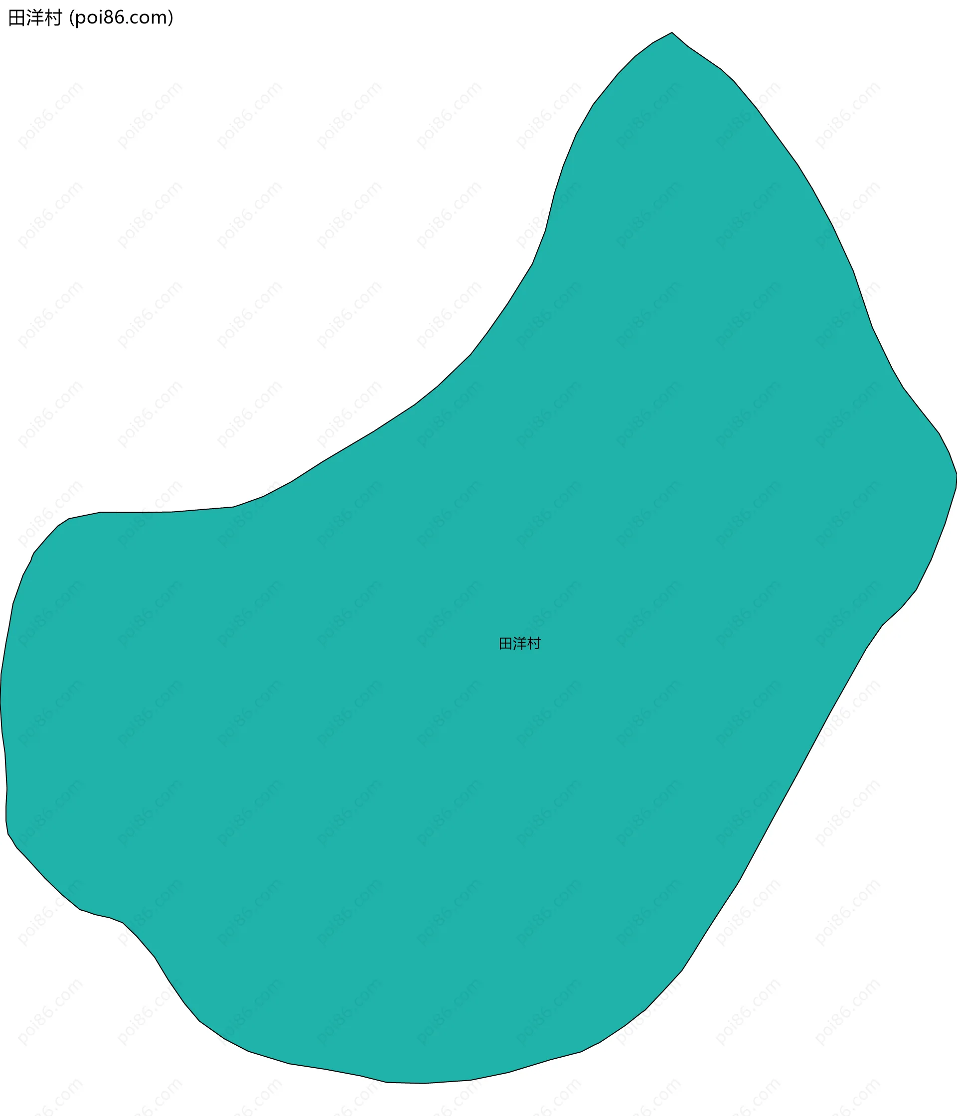 田洋村边界地图