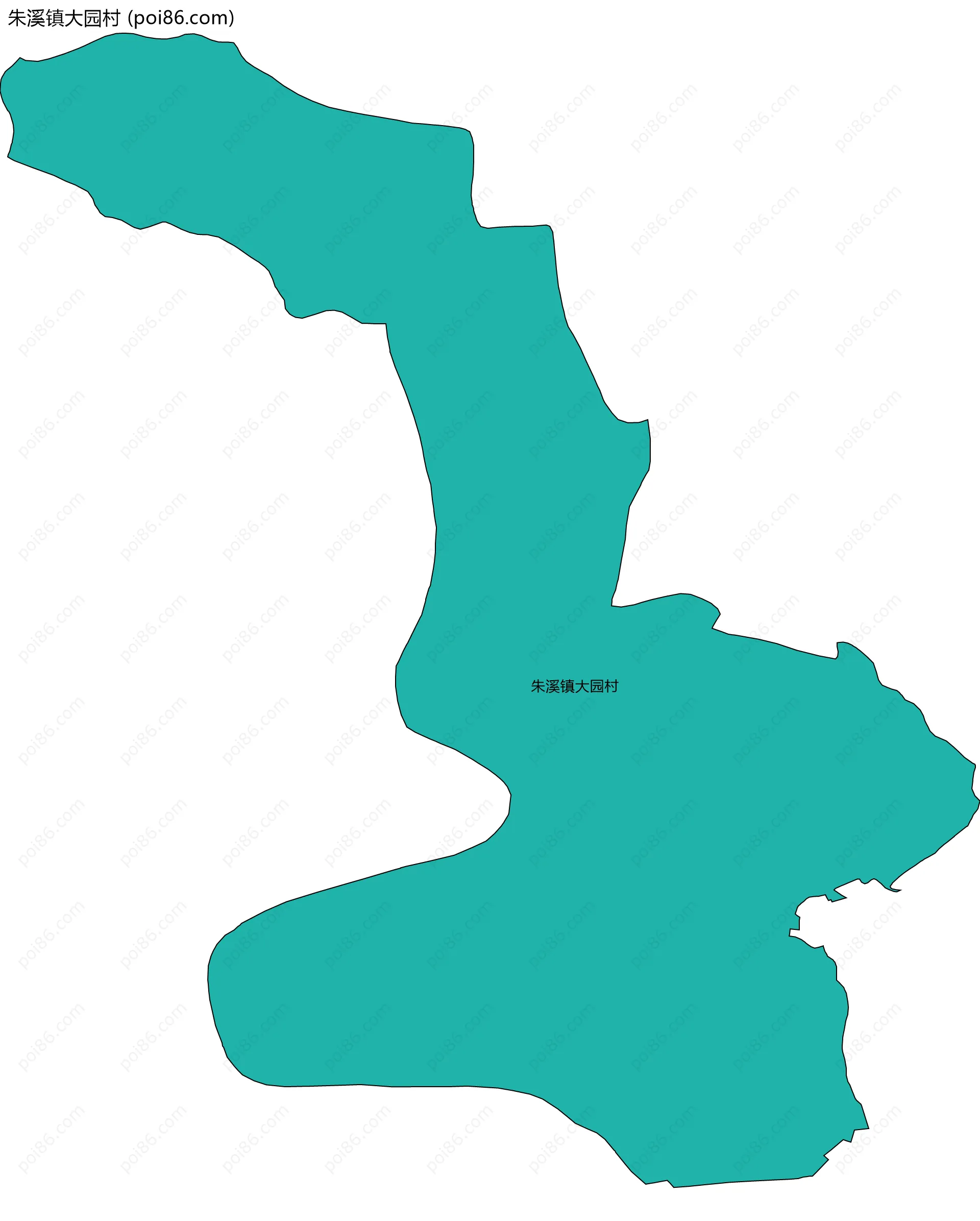 朱溪镇大园村边界地图