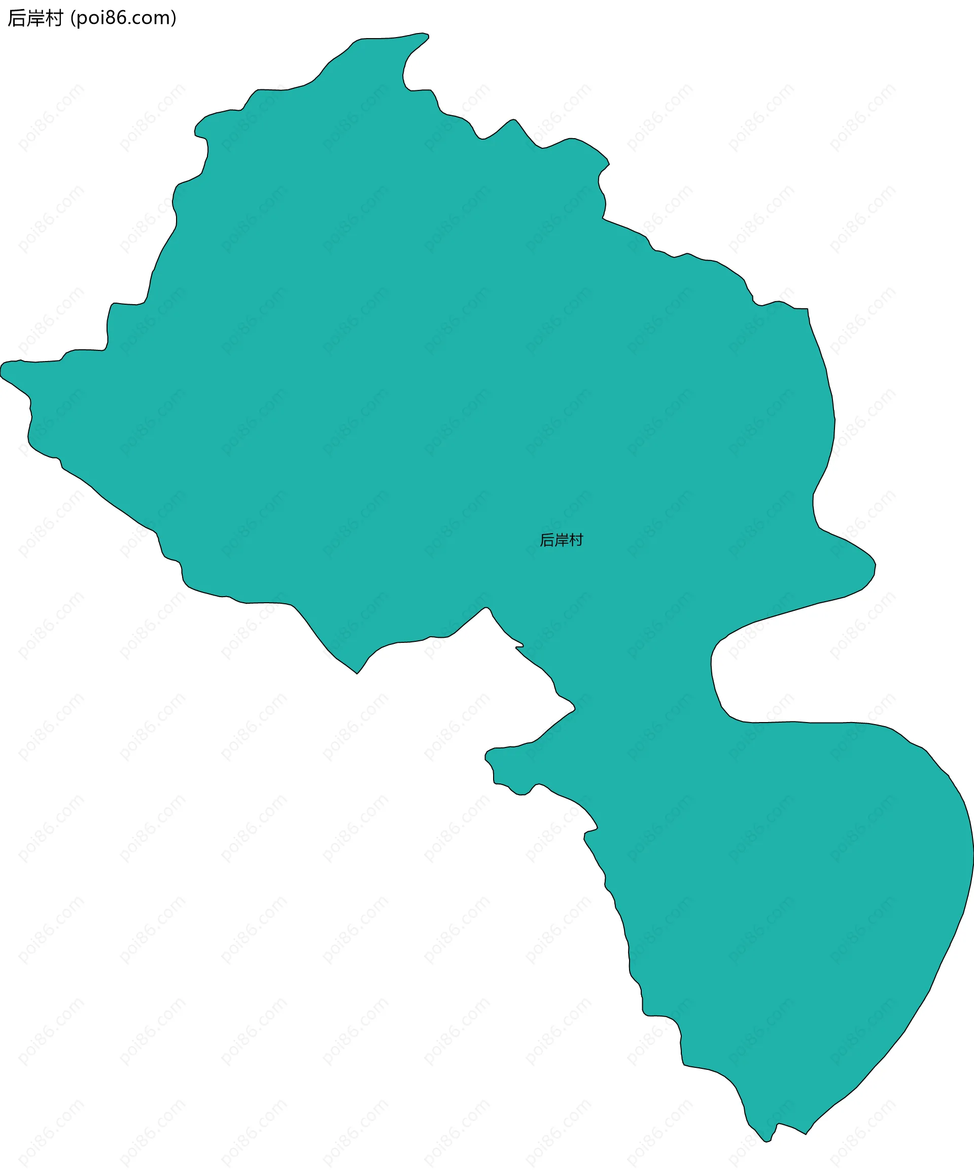 后岸村边界地图